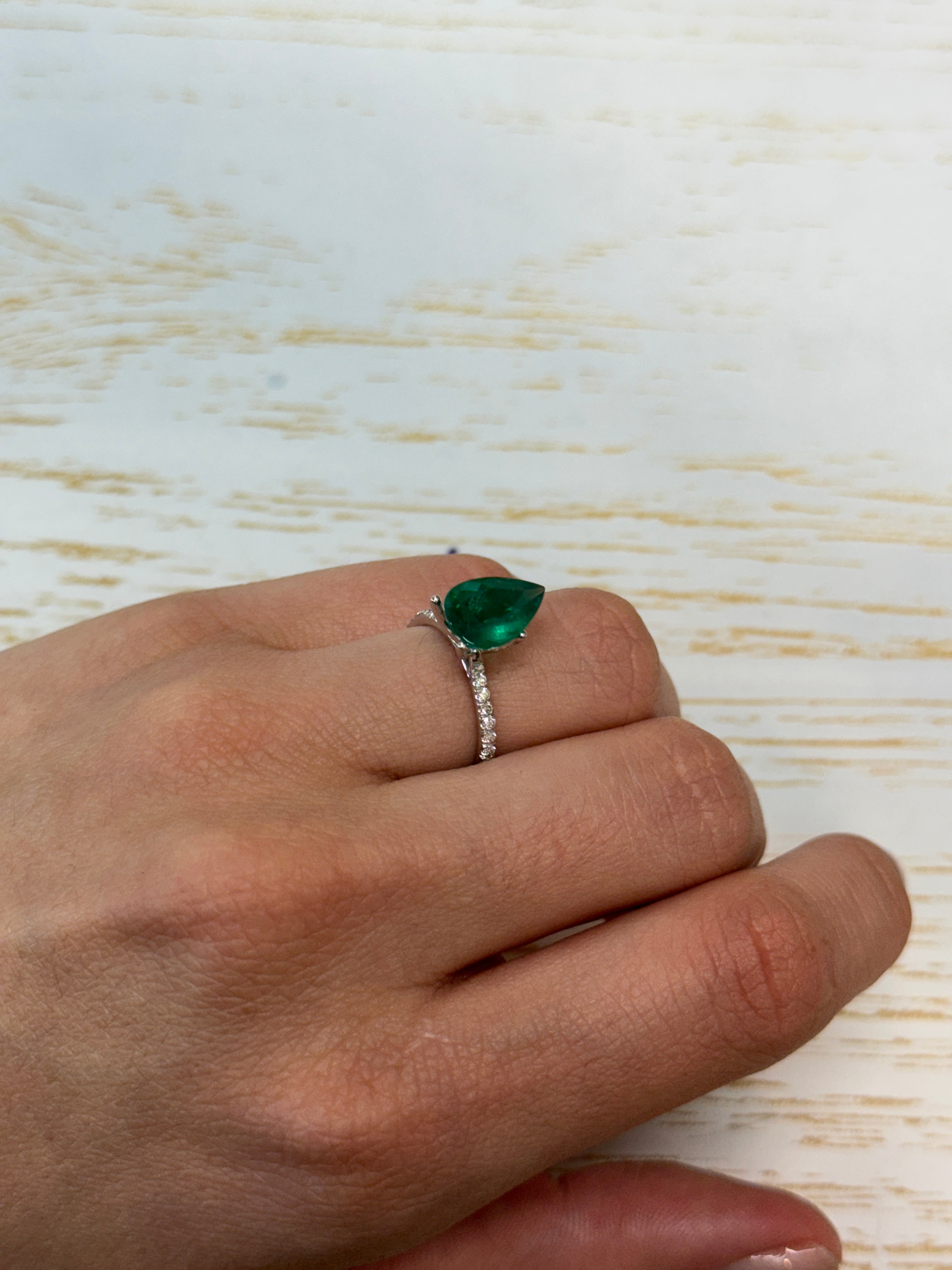 2.46 carat AAA+ Intense Green Natural Loose Brazilian Emerald-Pear Cut - JR Colombian Emeralds