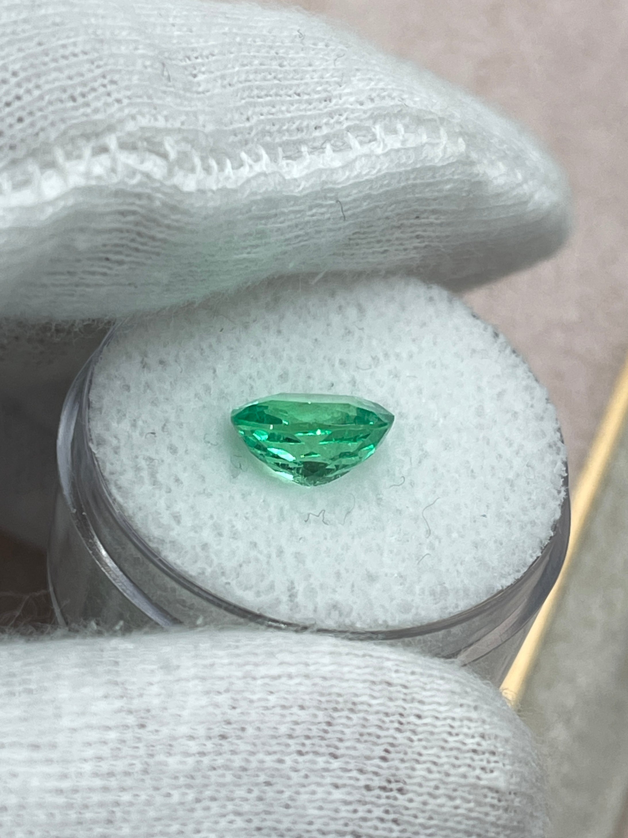 2.38 Carat 9x8 Lustrous Neon Yellowish Green Natural Loose Colombian Emerald-Cushion Cut