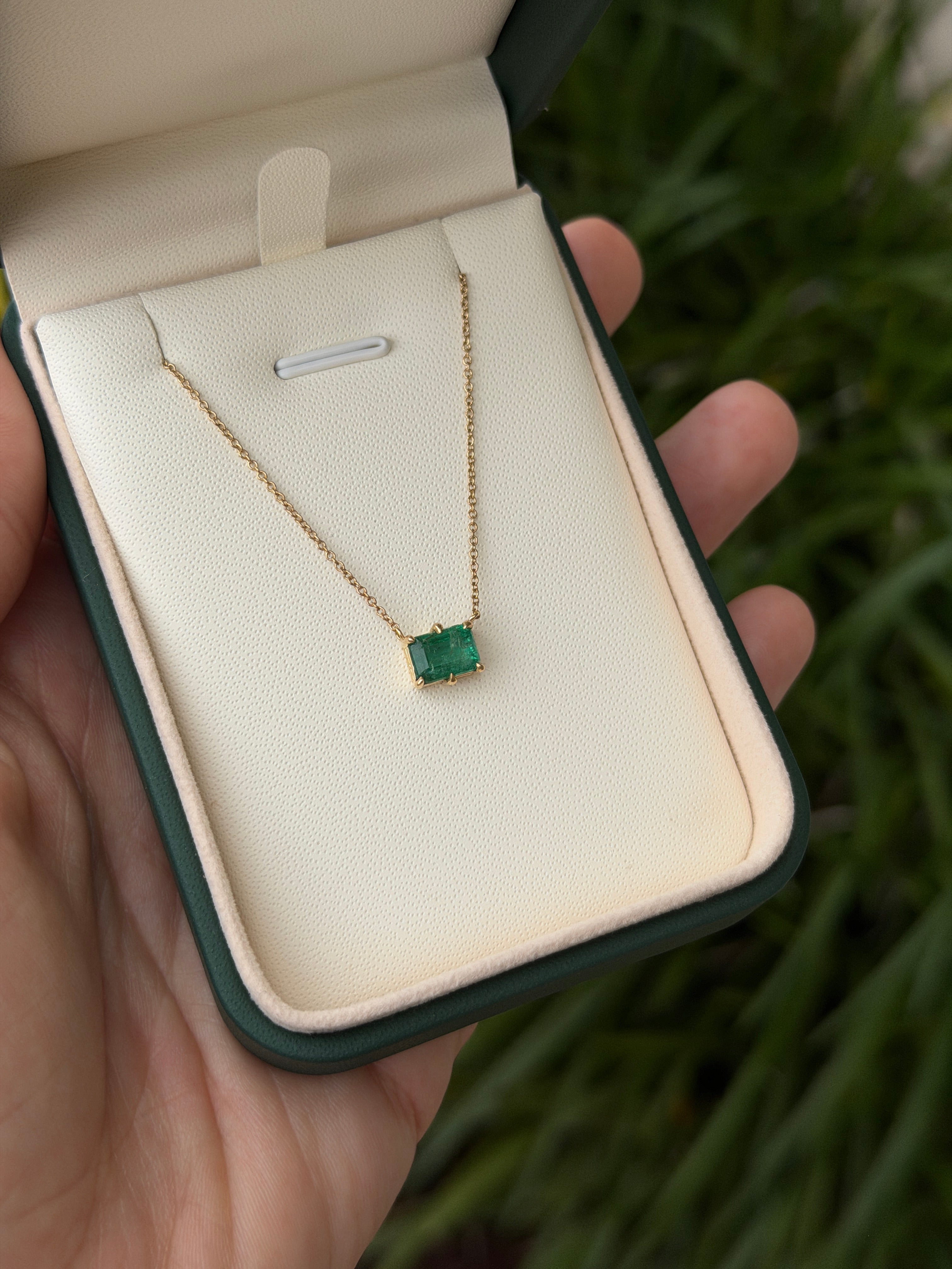 1.60 Carat East To West Multi Prong Solitaire Necklace 14K