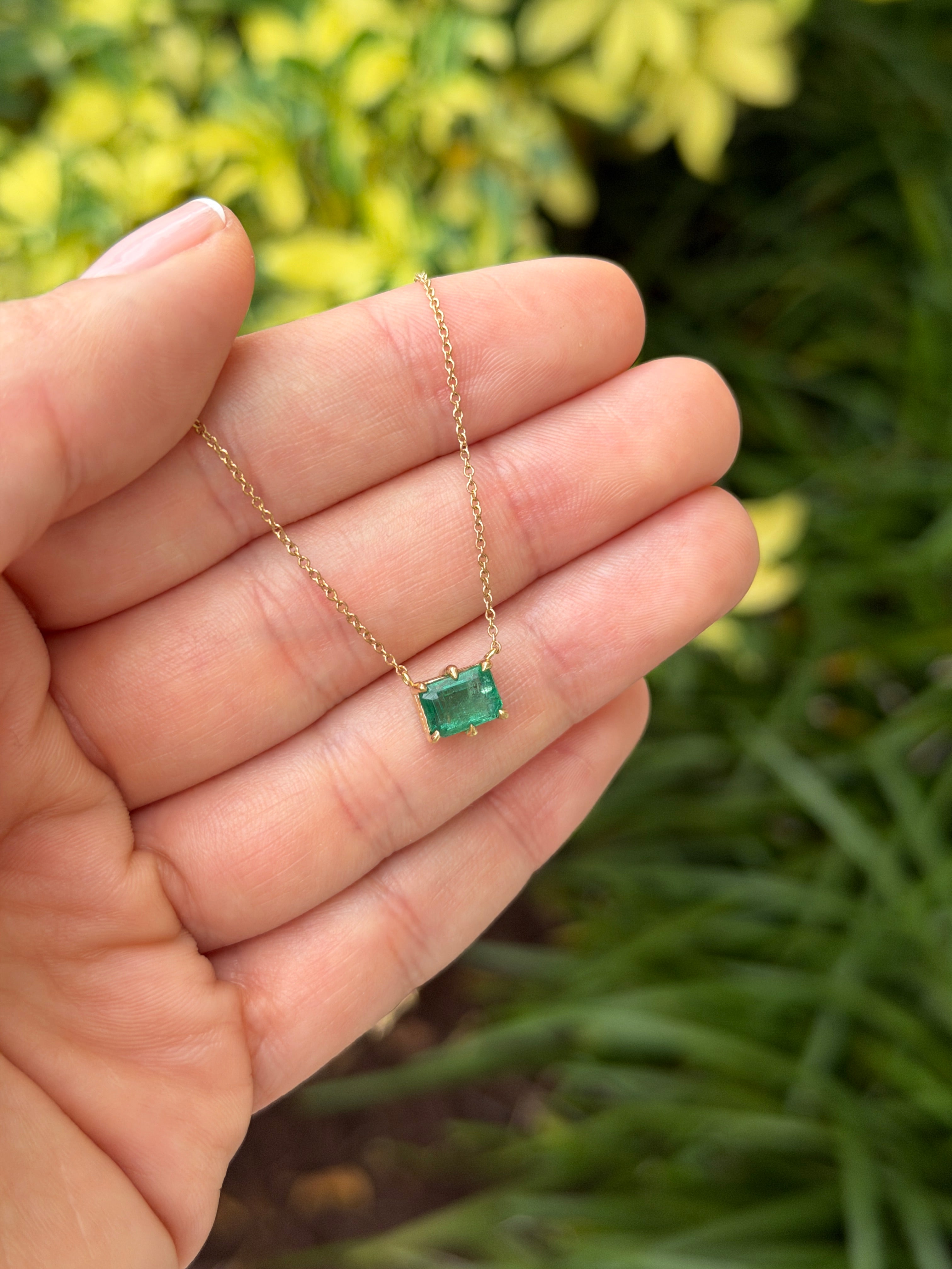 1.60 Carat East To West Multi Prong Solitaire Necklace 14K