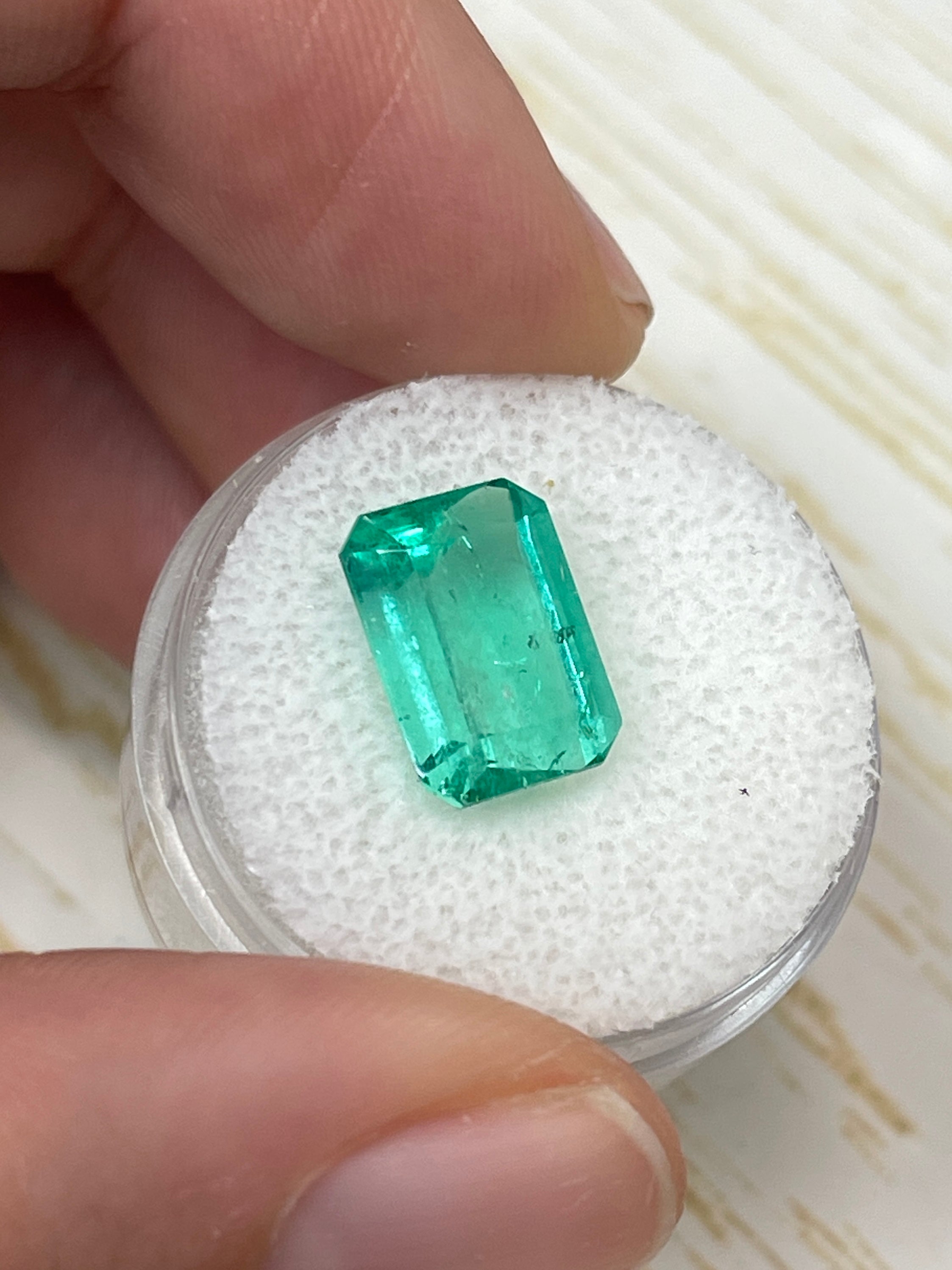 4.63 Carat 11.8mx8.6 Spring Green Natural Loose Colombian Emerald-Classic Emerald Cut - JR Colombian Emeralds