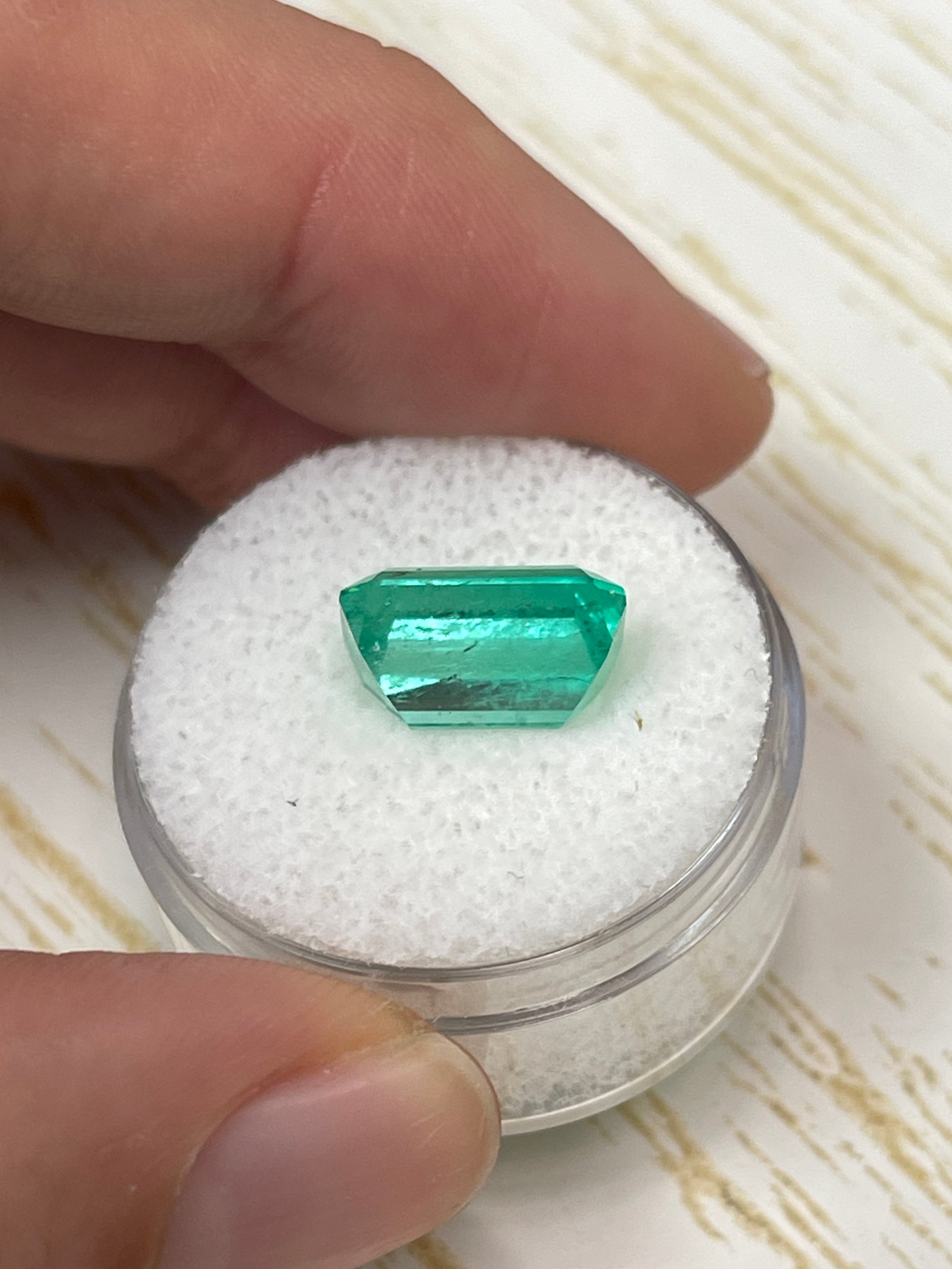 4.63 Carat 11.8mx8.6 Spring Green Natural Loose Colombian Emerald-Classic Emerald Cut - JR Colombian Emeralds