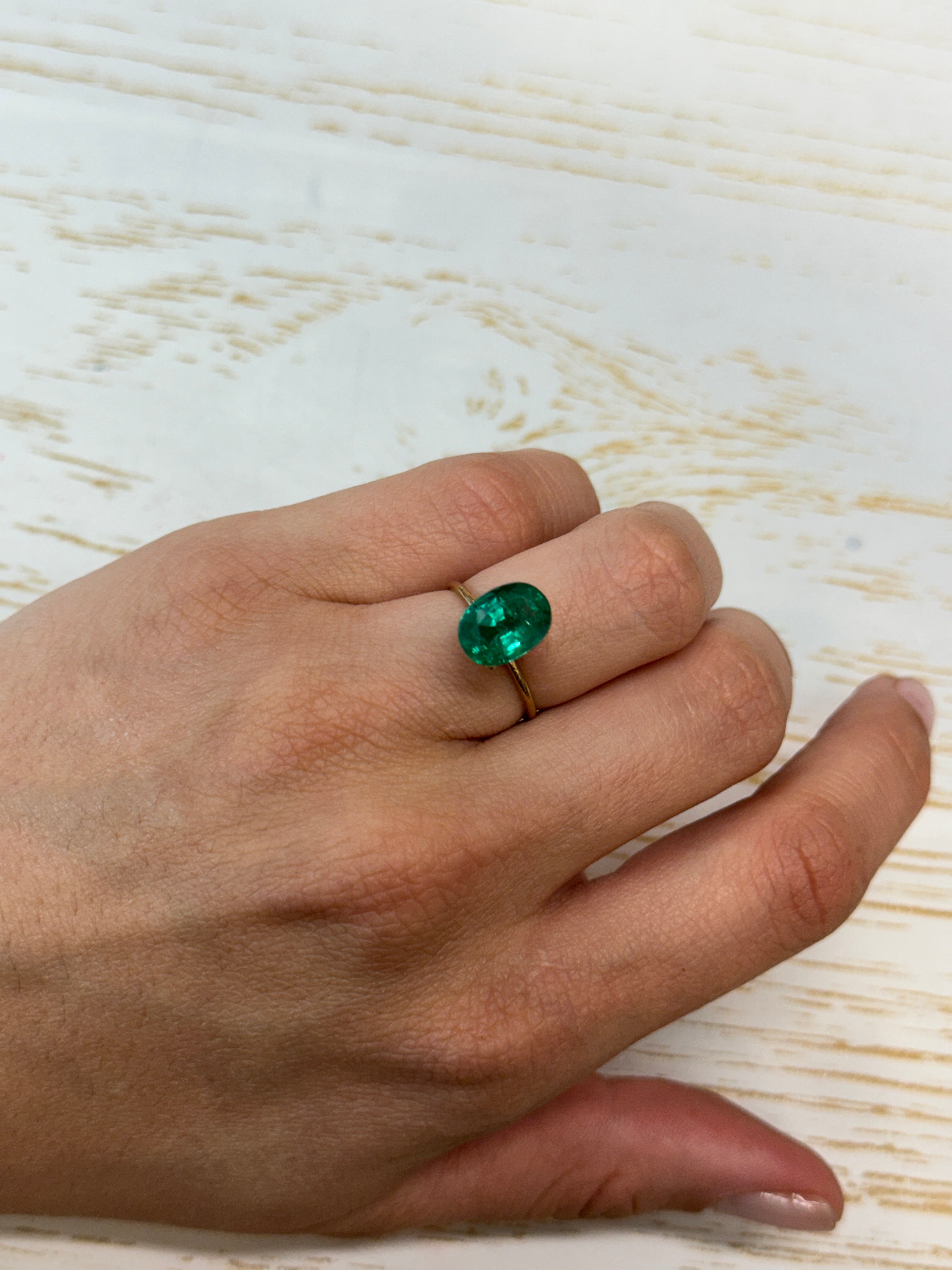 Remaining Balance - Jumbo Diamond Halo Custom Gold Special Ring - 3.35 Carat 11x8 Vivid Green Loose Zambia Emerald-Oval Cut - JR Colombian Emeralds