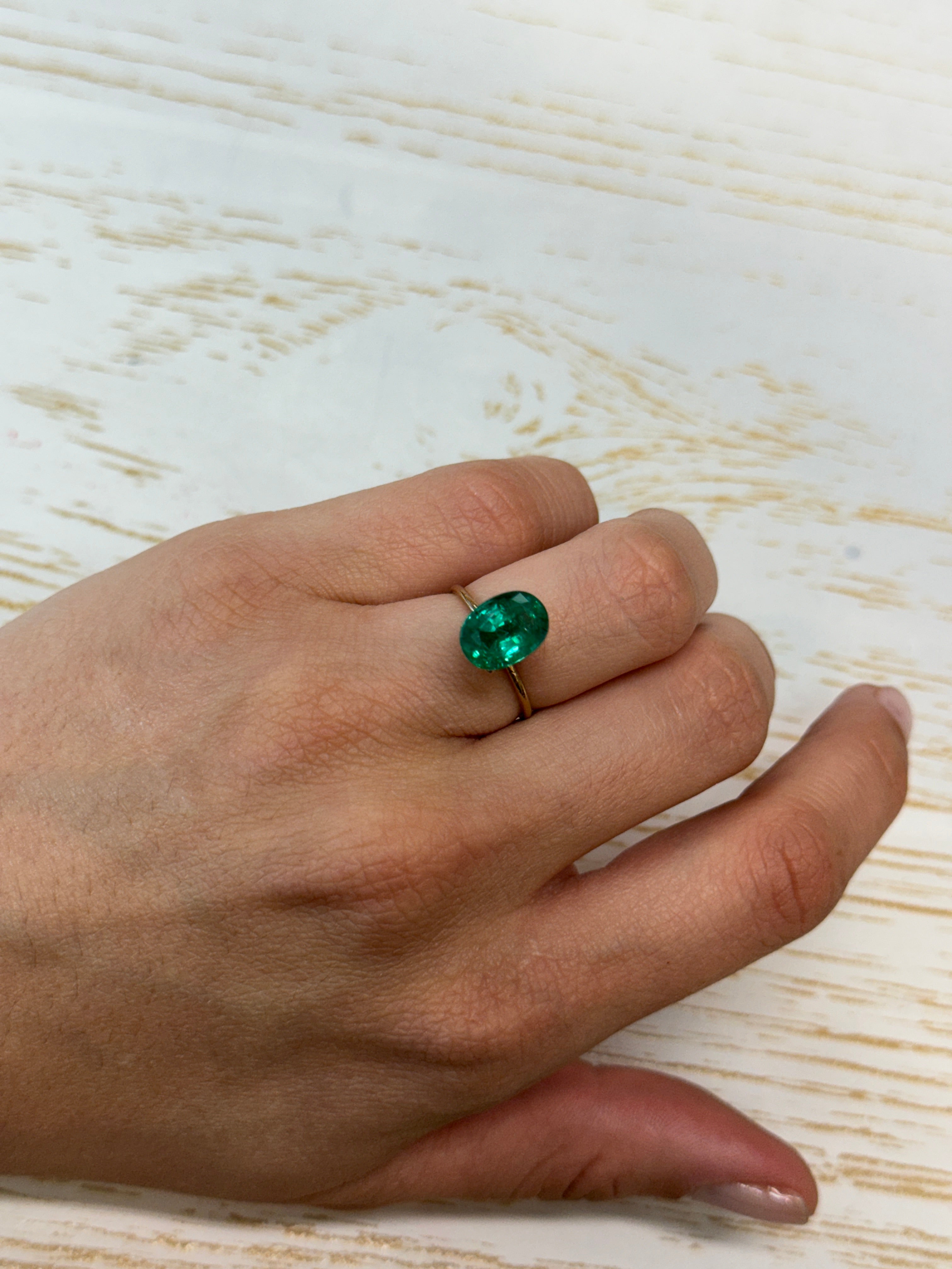 Remaining Balance - Jumbo Diamond Halo Custom Gold Special Ring - 3.35 Carat 11x8 Vivid Green Loose Zambia Emerald-Oval Cut - JR Colombian Emeralds