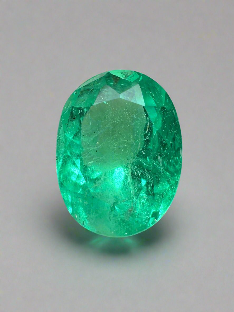 4.03 Carat 11x8 Pure Green Loose Colombian Emerald-Oval Cut - JR Colombian Emeralds