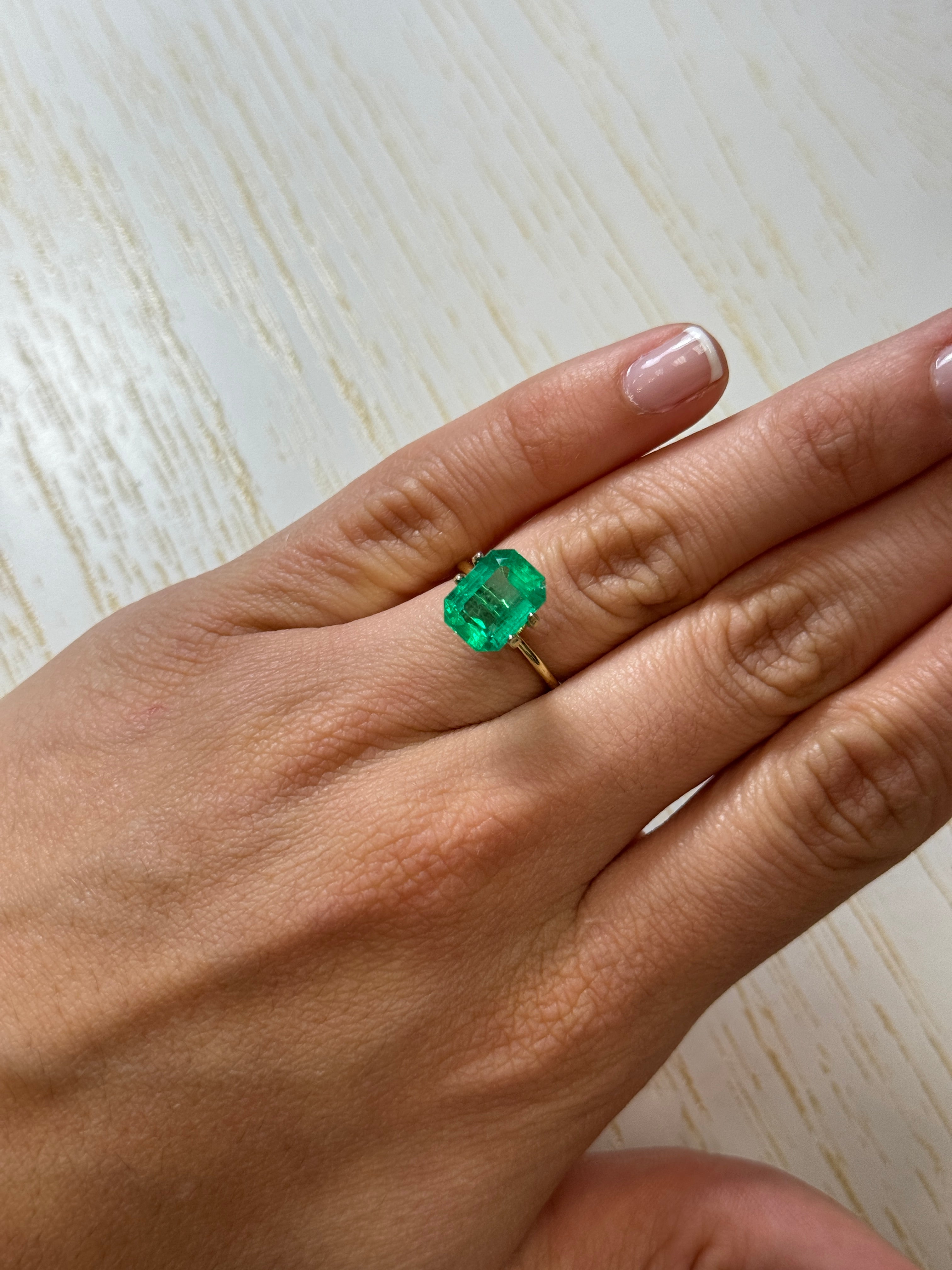 3.88 Carat 11x8 GLOWING Green Natural Loose Colombian Emerald-Emerald Cut - JR Colombian Emeralds