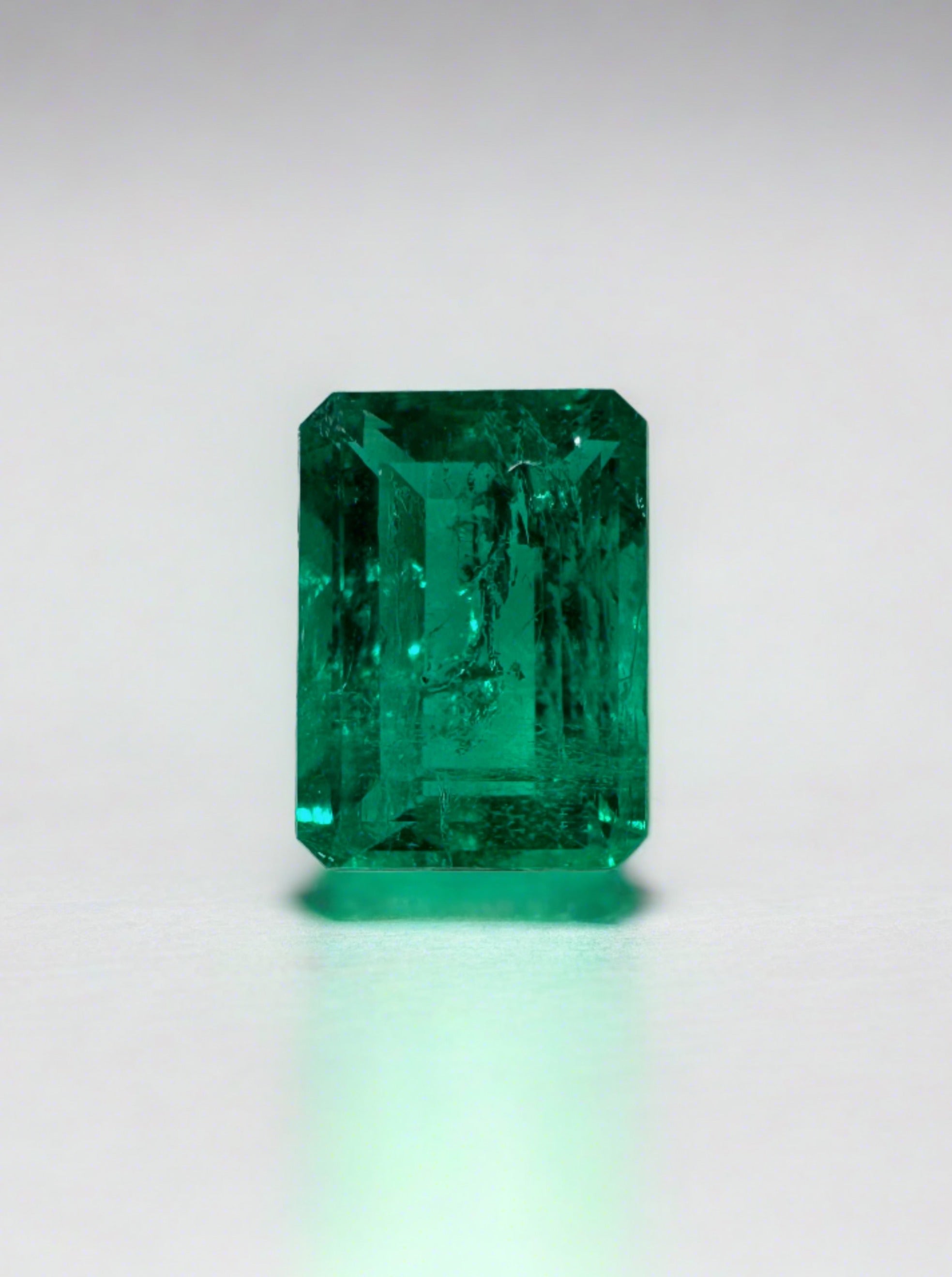 0.80 Carat 6.5x5 Fine Loose Colombian Emerald-Emerald Cut - JR Colombian Emeralds