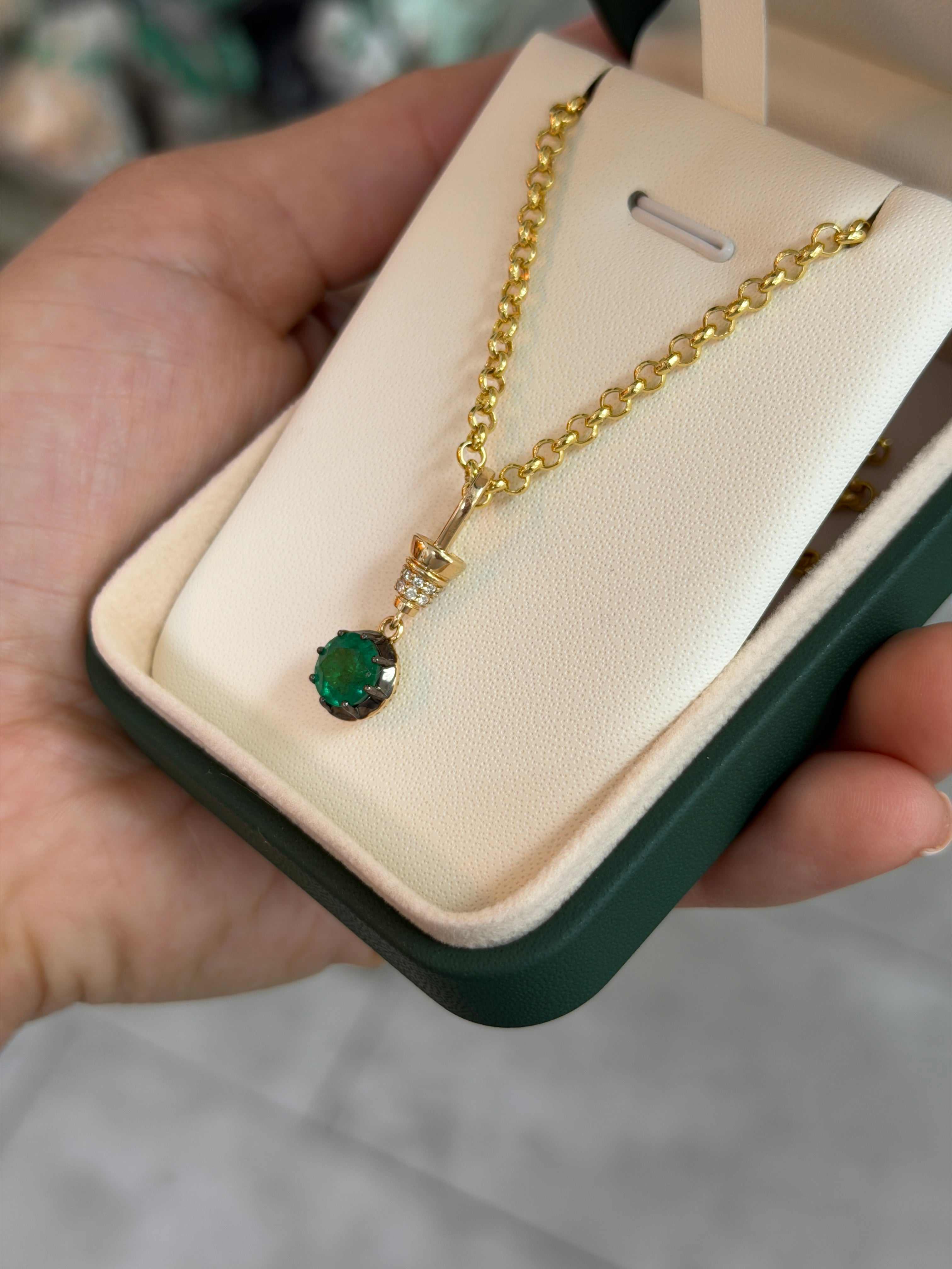 2.21tcw 14K Natural Round Cut Multi-Prong & Diamond Accent Charm Pendant Necklace