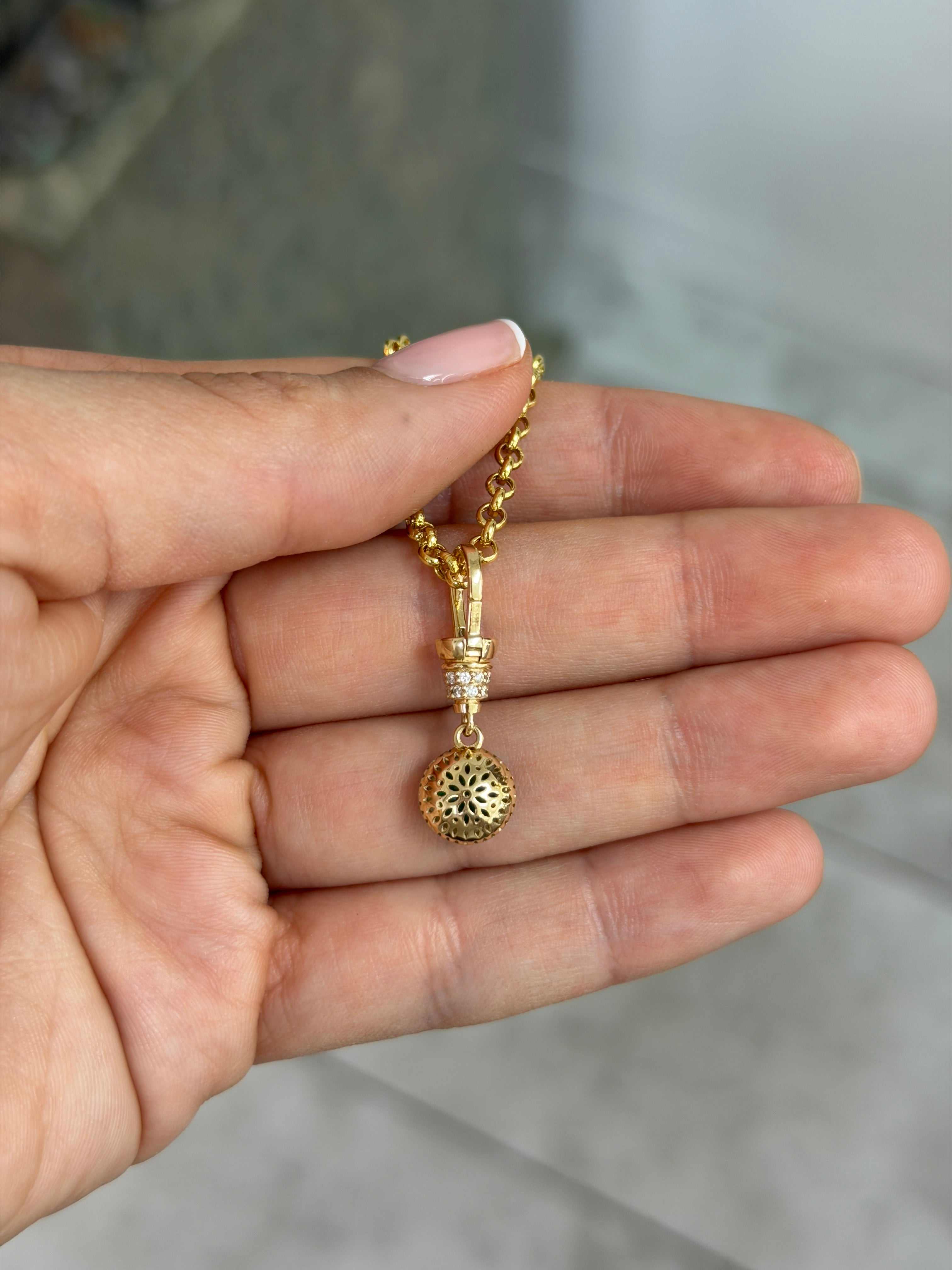 2.21tcw 14K Natural Round Cut Multi-Prong & Diamond Accent Charm Pendant Necklace