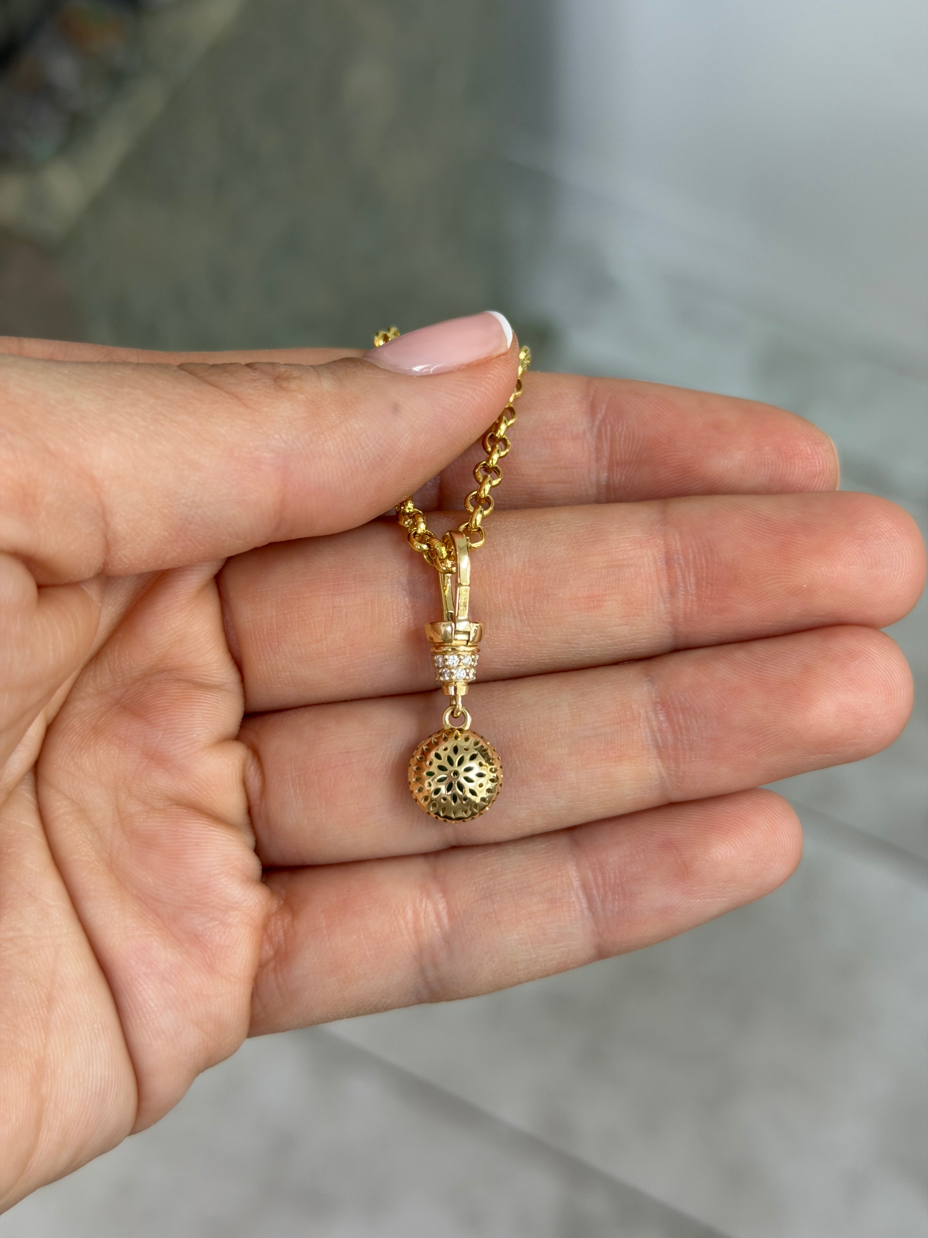 2.21tcw 14K Natural Round Cut Multi-Prong & Diamond Accent Charm Pendant Necklace