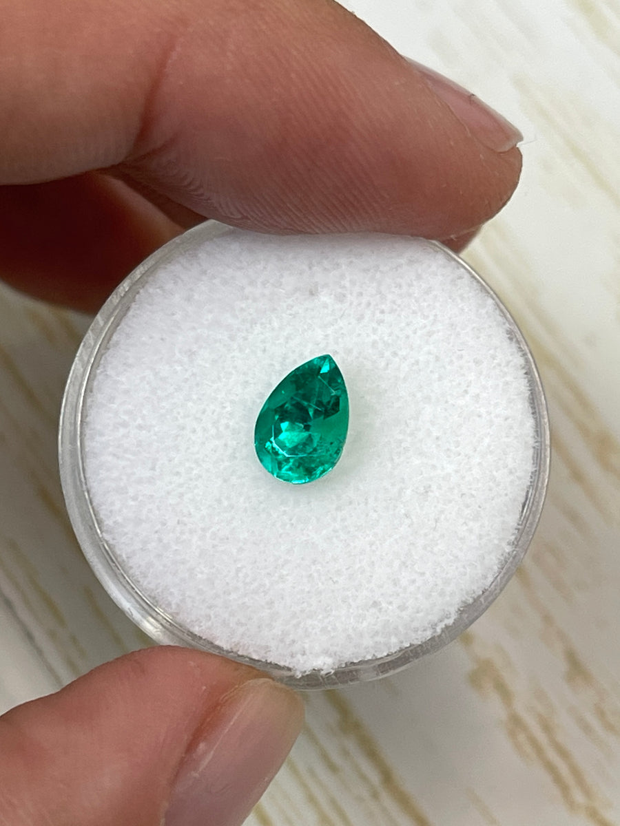 AAA+ Natural Colombian Emerald - 1.0 Carat - Pear Shaped Loose Gem