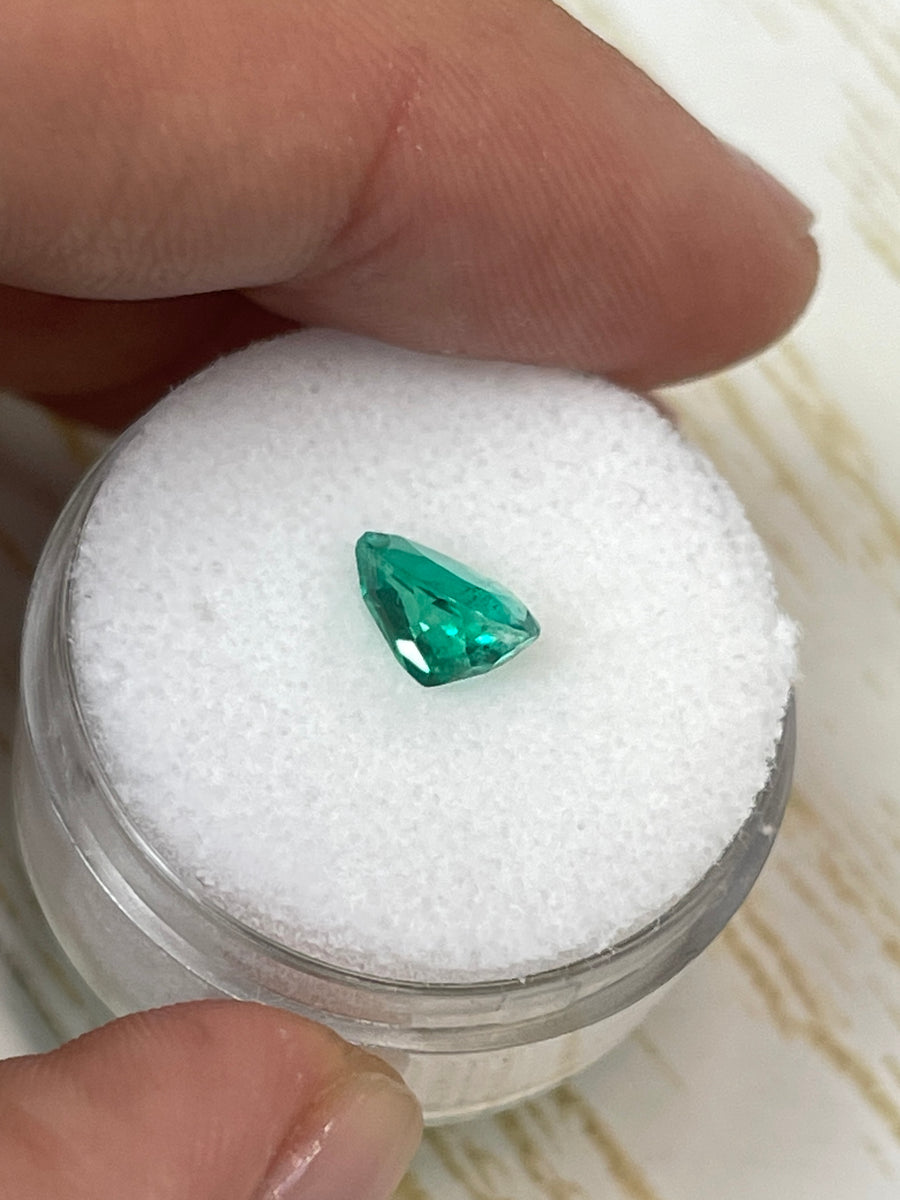 1.0 Carat Loose Colombian Emerald - Pear Shaped - High-Quality Gemstone