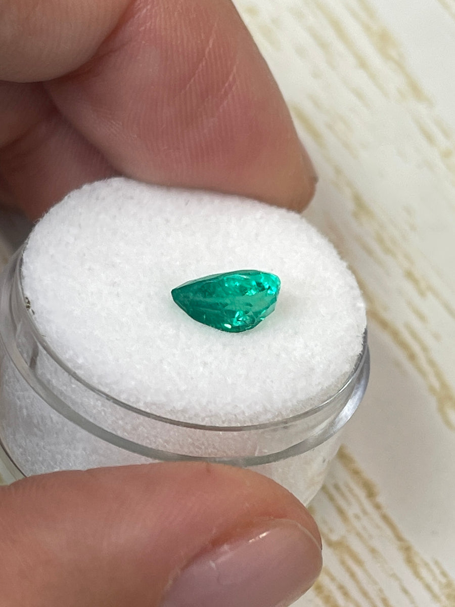 High-Quality Pear Cut Colombian Emerald - 1.30 Carat - 8.5x6mm Size