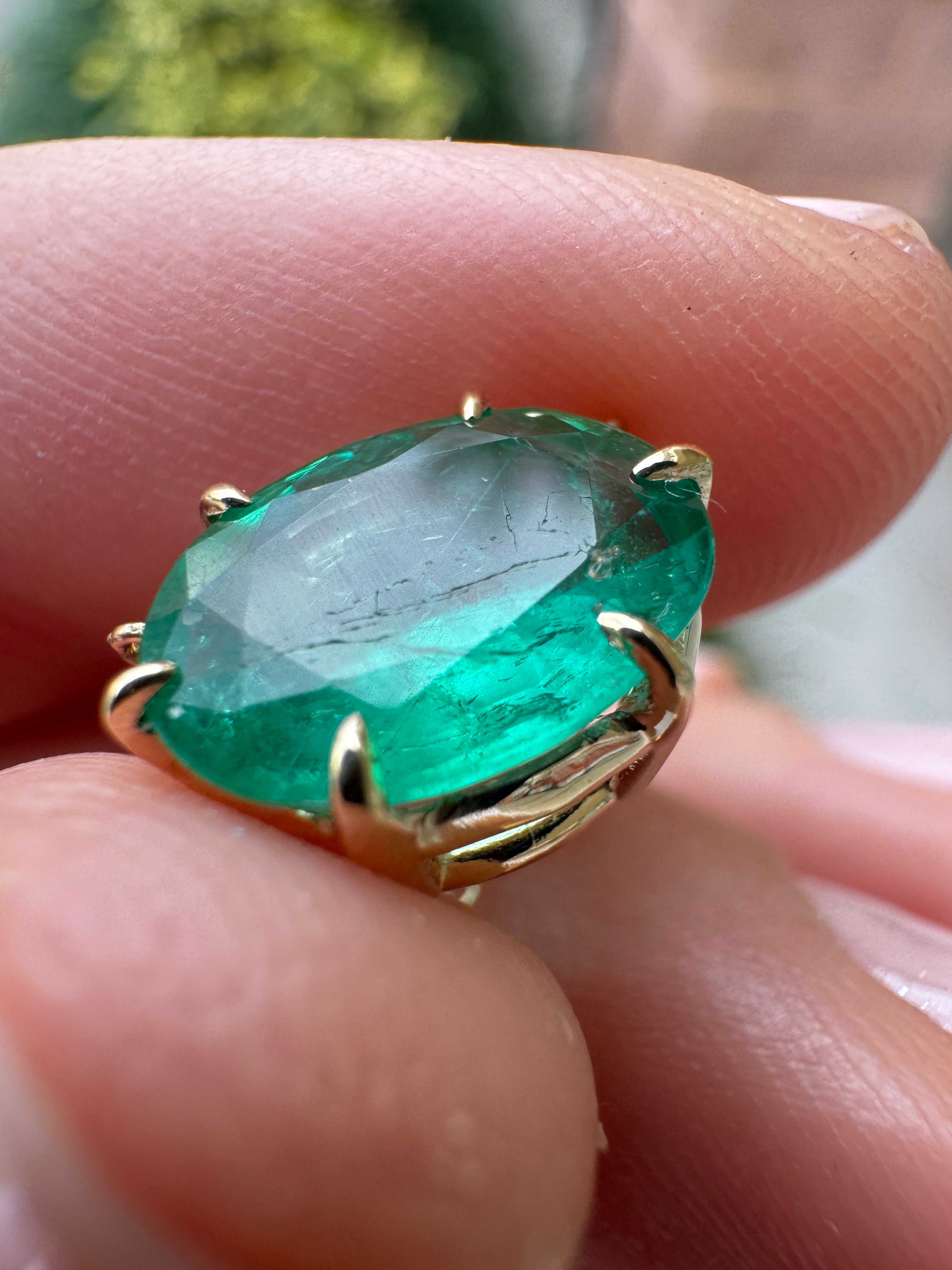 2.30 Carat East to West Multi Claw Prong Oval Solitaire Stationary Necklace 14K