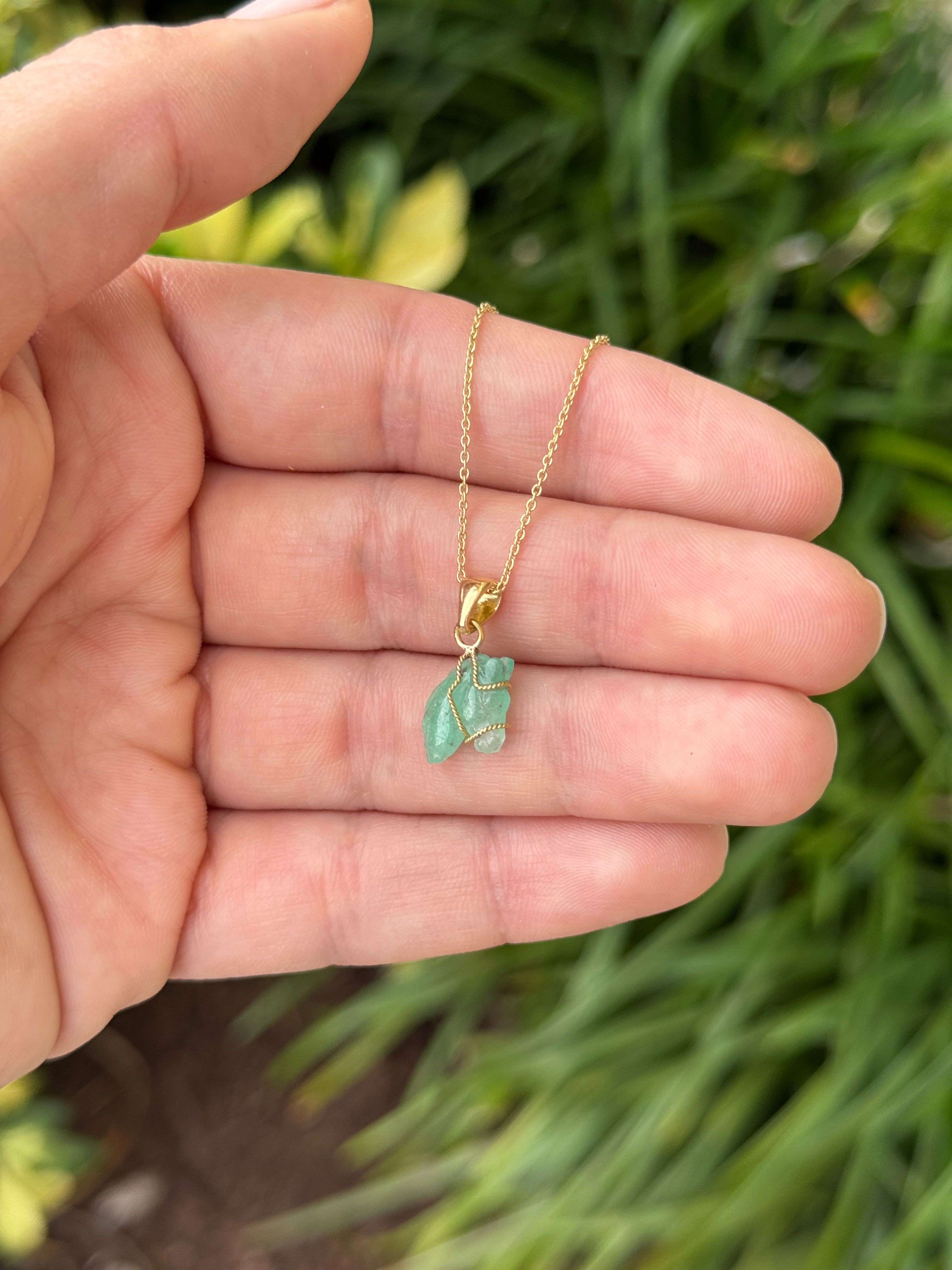 2.79 Carat Chinese New Year- Horse Colombian Emerald 18K Necklace