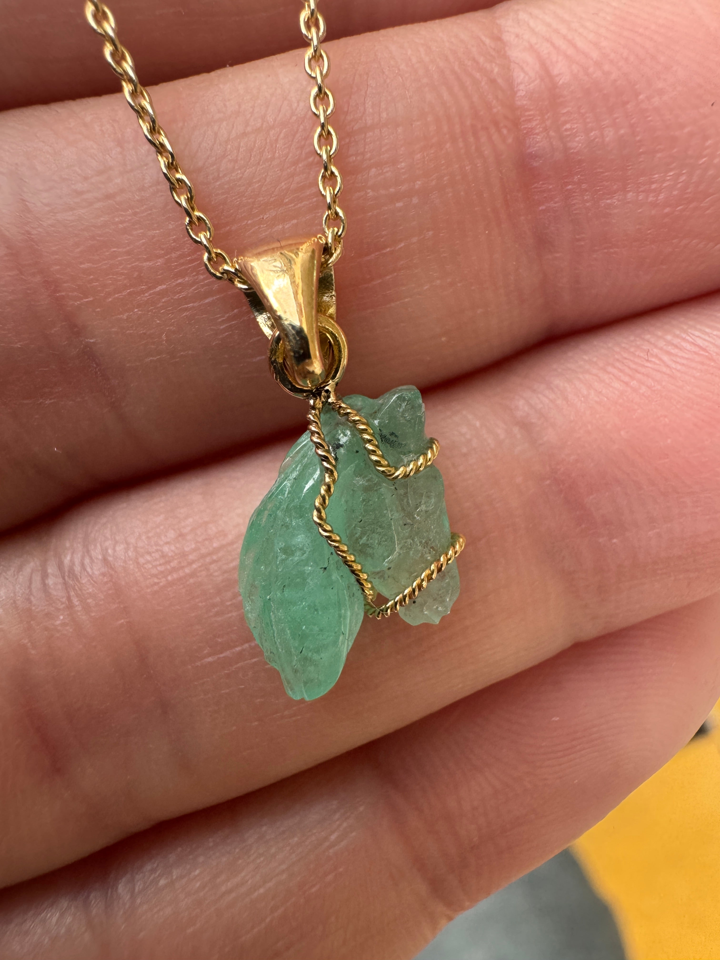 2.79 Carat Chinese New Year- Horse Colombian Emerald 18K Necklace