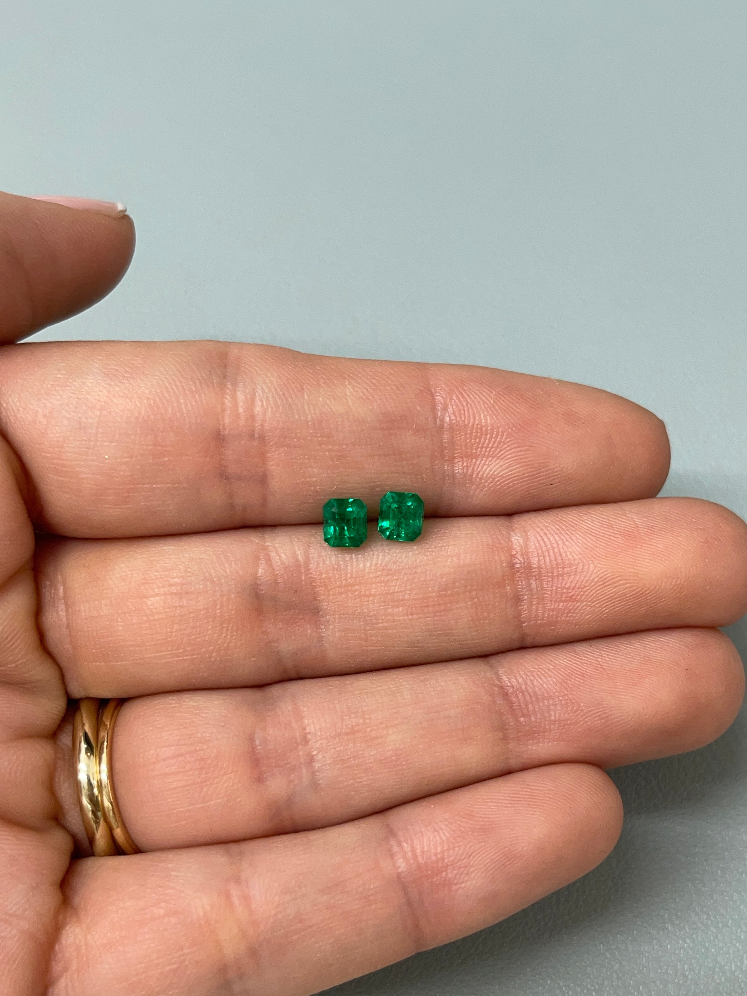 1.26tcw 5x4.5 Matching AAA+ Muzo Green Loose Colombian Emeralds-Asscher Cut