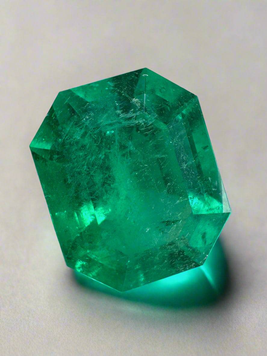 5.01 Carat 12x10 Fine Electric Muzo Natural Loose Colombian Emerald-Emerald Cut - JR Colombian Emeralds