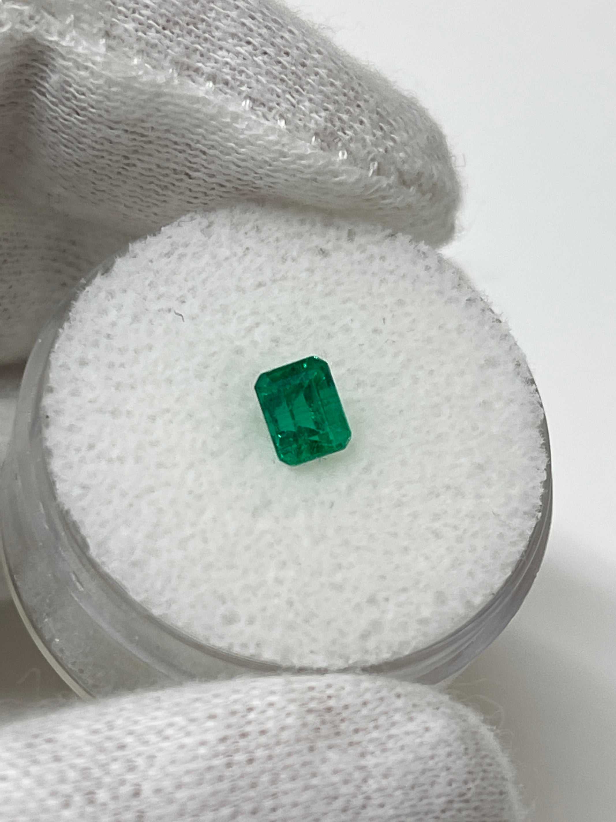 0.62 Carat 5x4 AAA+ Fine Loose Colombian Emerald-Emerald Cut - JR Colombian Emeralds