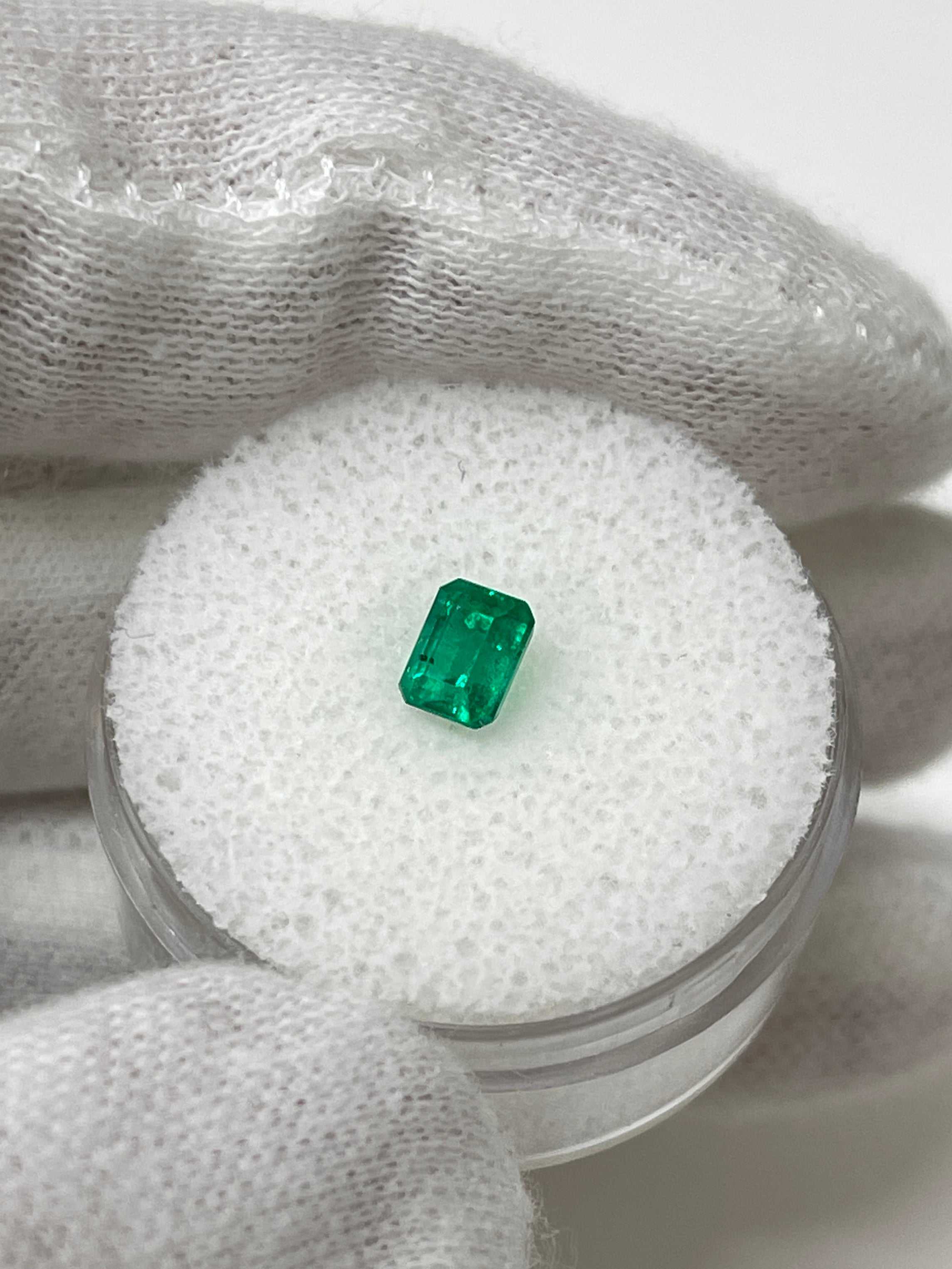 0.62 Carat 5x4 AAA+ Fine Loose Colombian Emerald-Emerald Cut - JR Colombian Emeralds