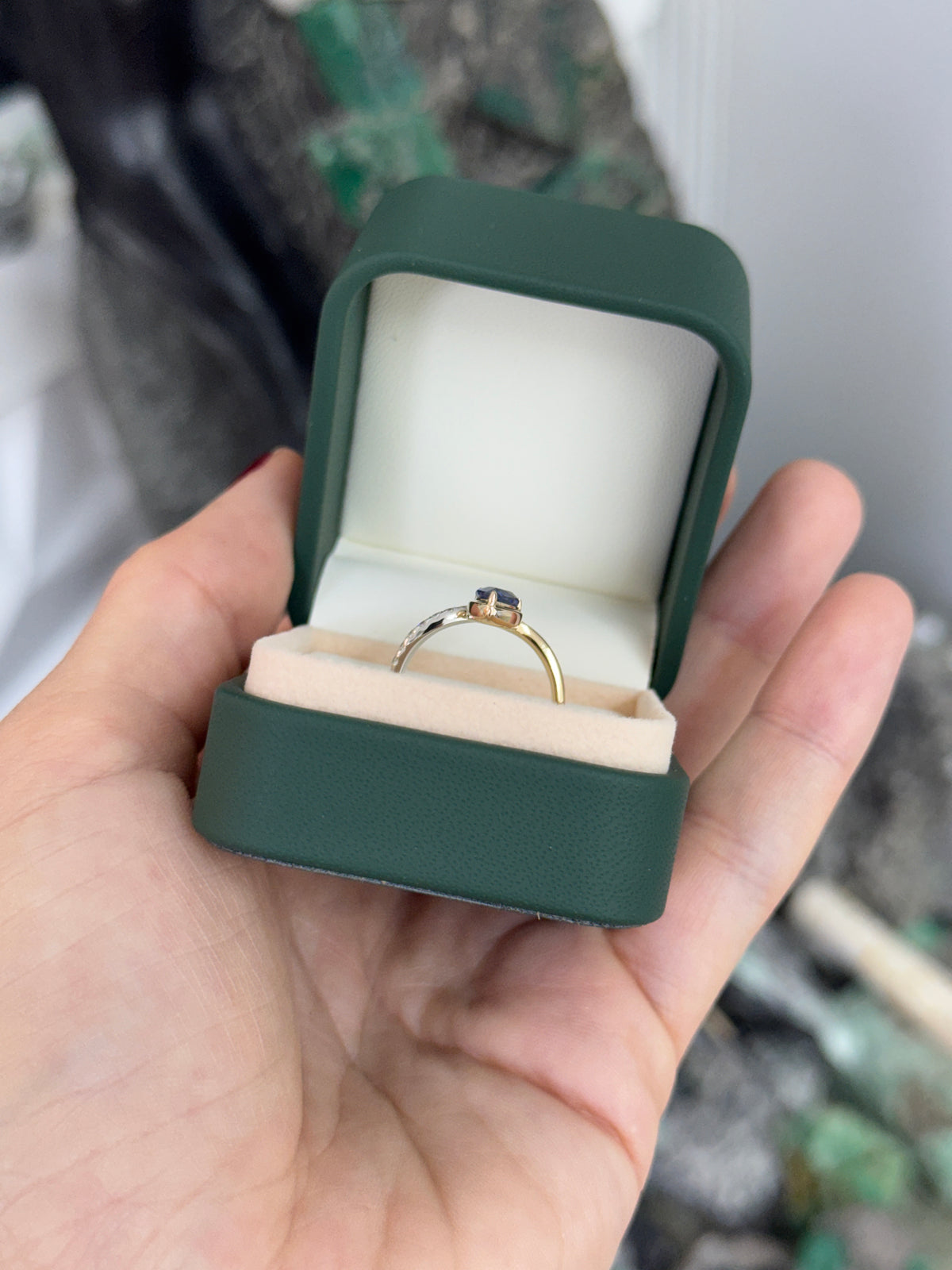 Custom two toned 14K gold Sapphire & Diamond Snake