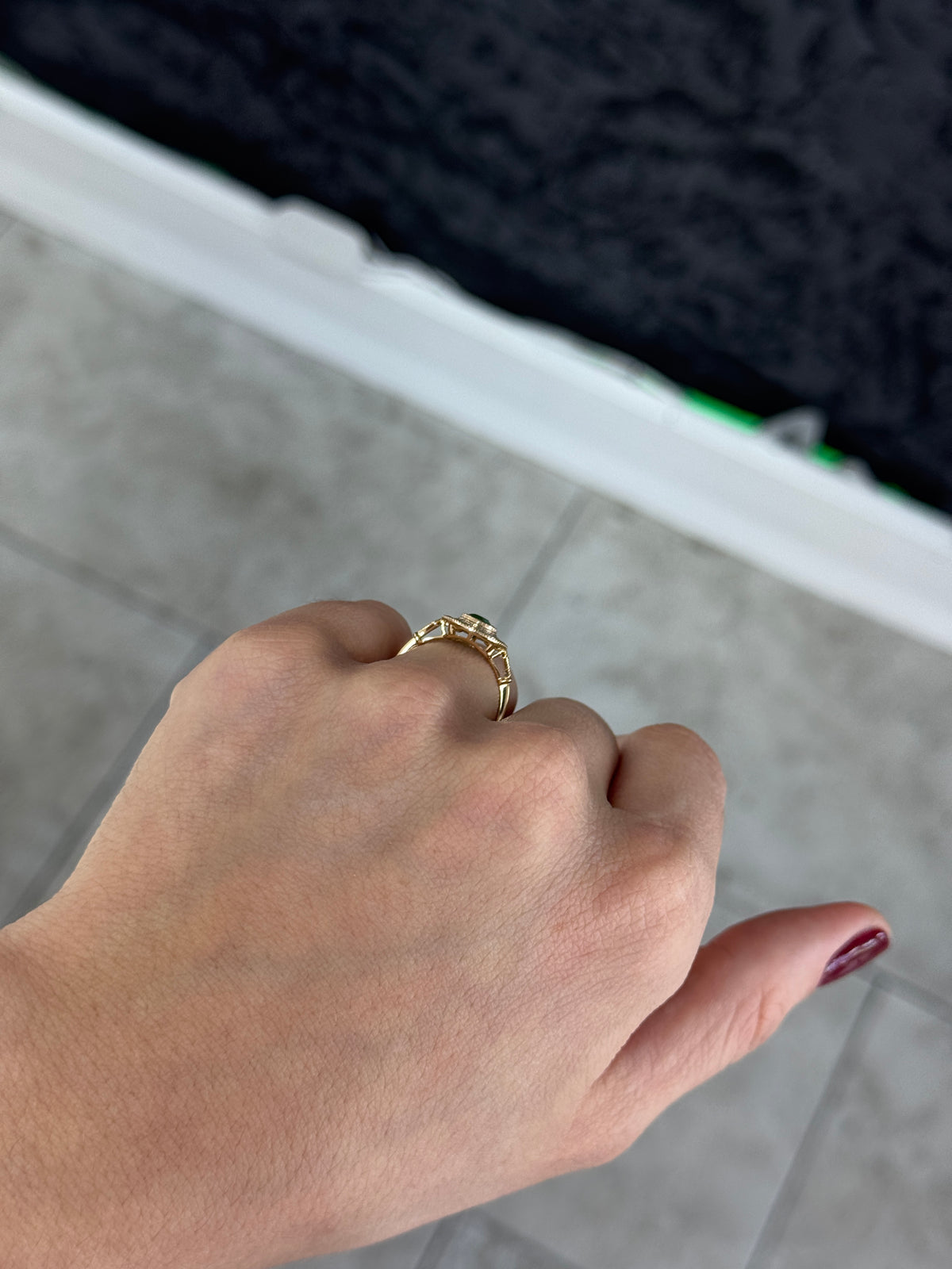 1.25tcw Colombian Emerald & Diamond Ballerina Ring 14K