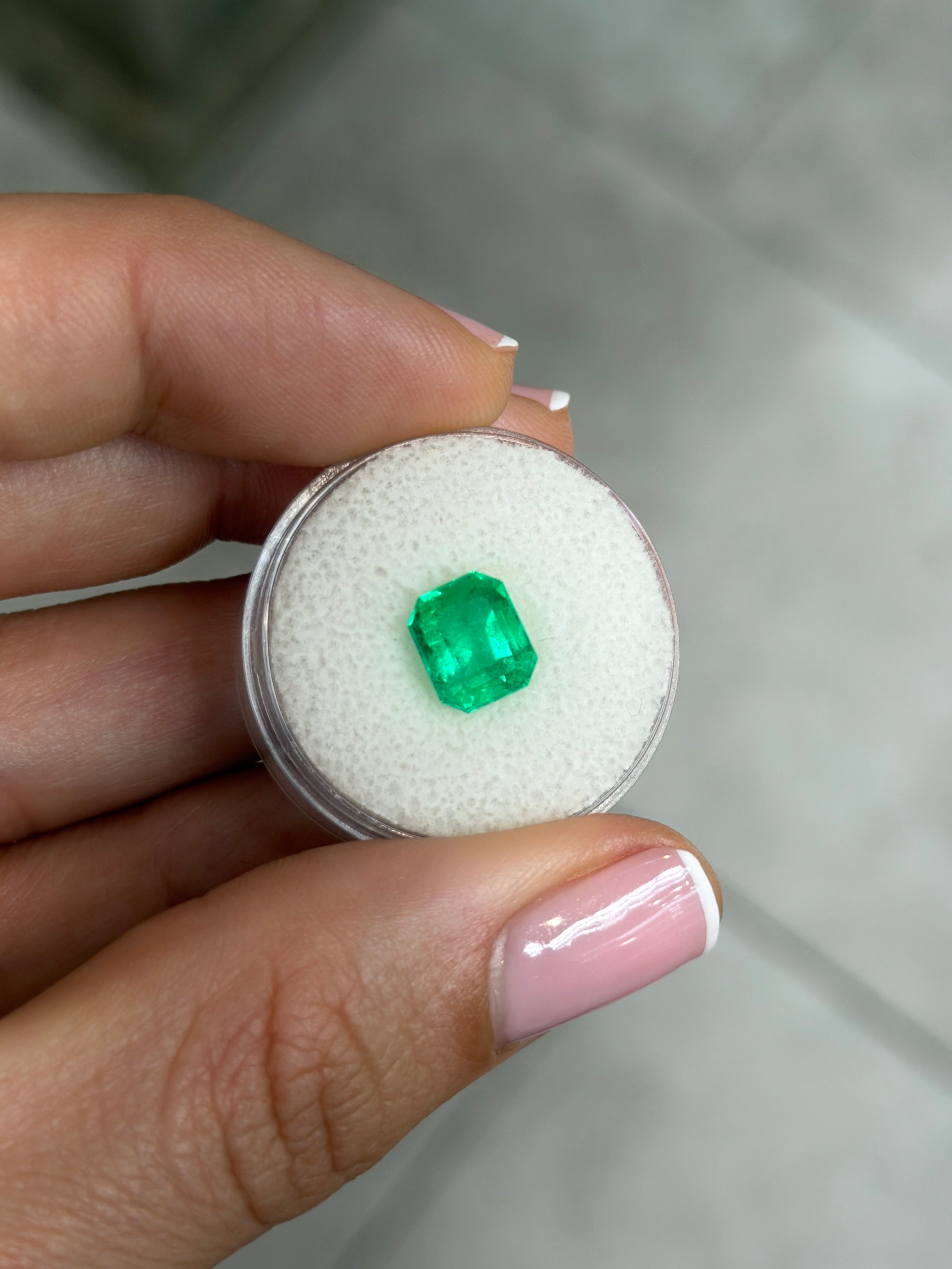 2.46 Carat Colombian Emerald Chunky Cut 8.5x7mm Muzo Green Loose Natural Gemstone