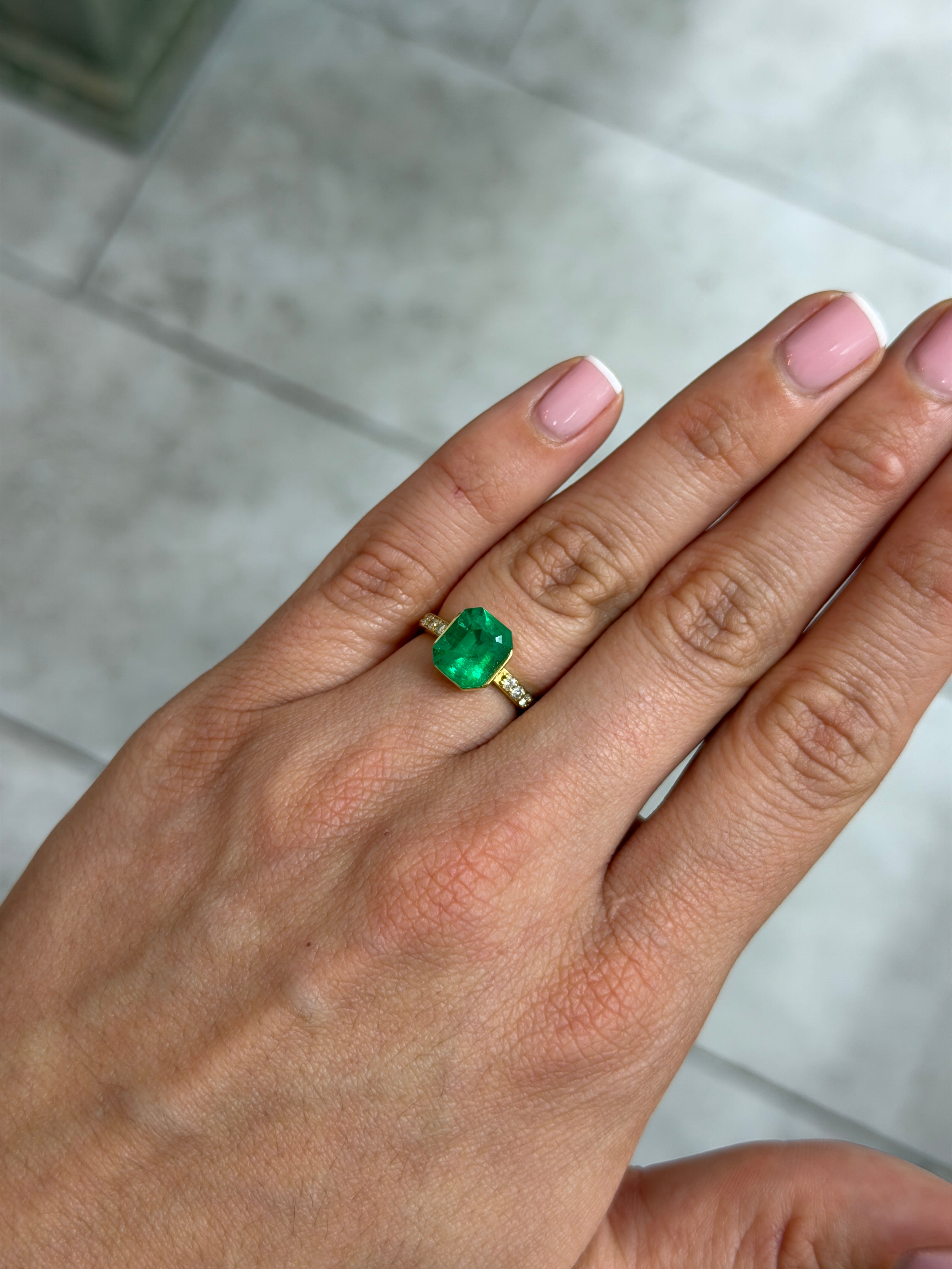 2.80 Carat Kryptonite Vivid Green Natural Loose Colombian Emerald-Emerald Cut