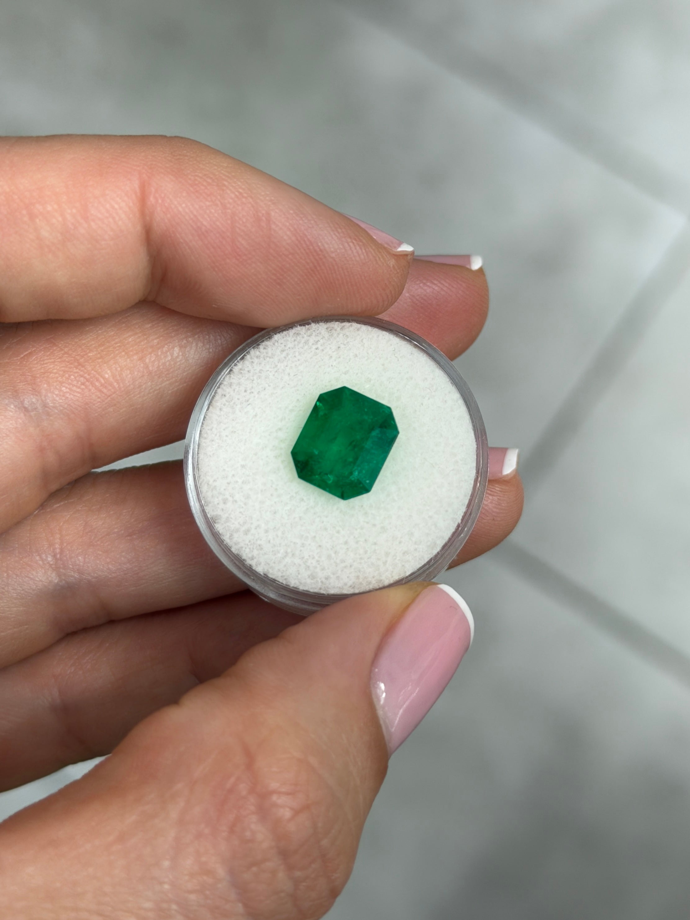 3.26 Carat AAA Vivid Jungle Green Muzo Natural Loose Colombian Emerald-Emerald Cut