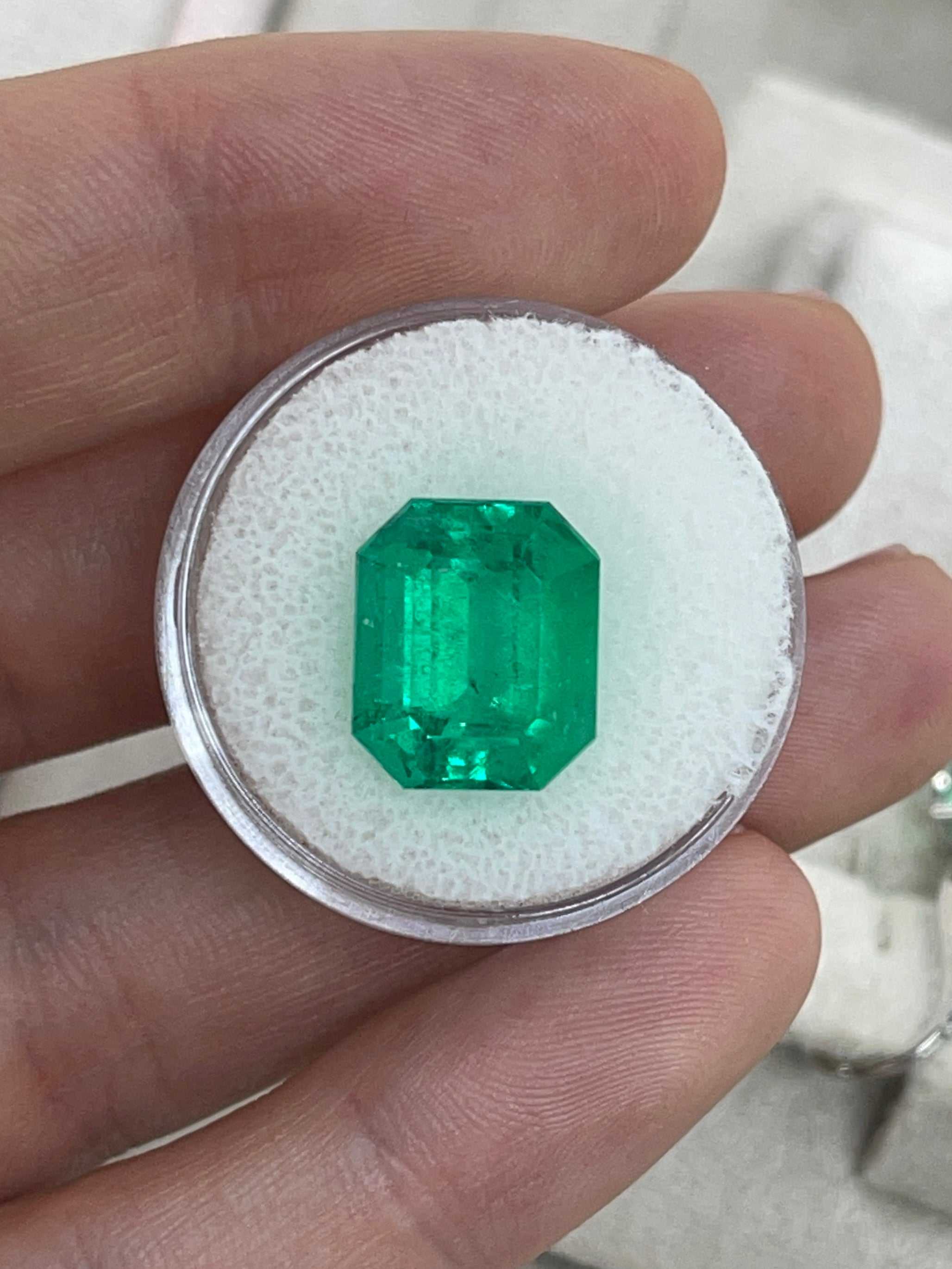 8.40 Carat 13x11 AAA+ Fine Loose Colombian Emerald-Emerald Cut - JR Colombian Emeralds