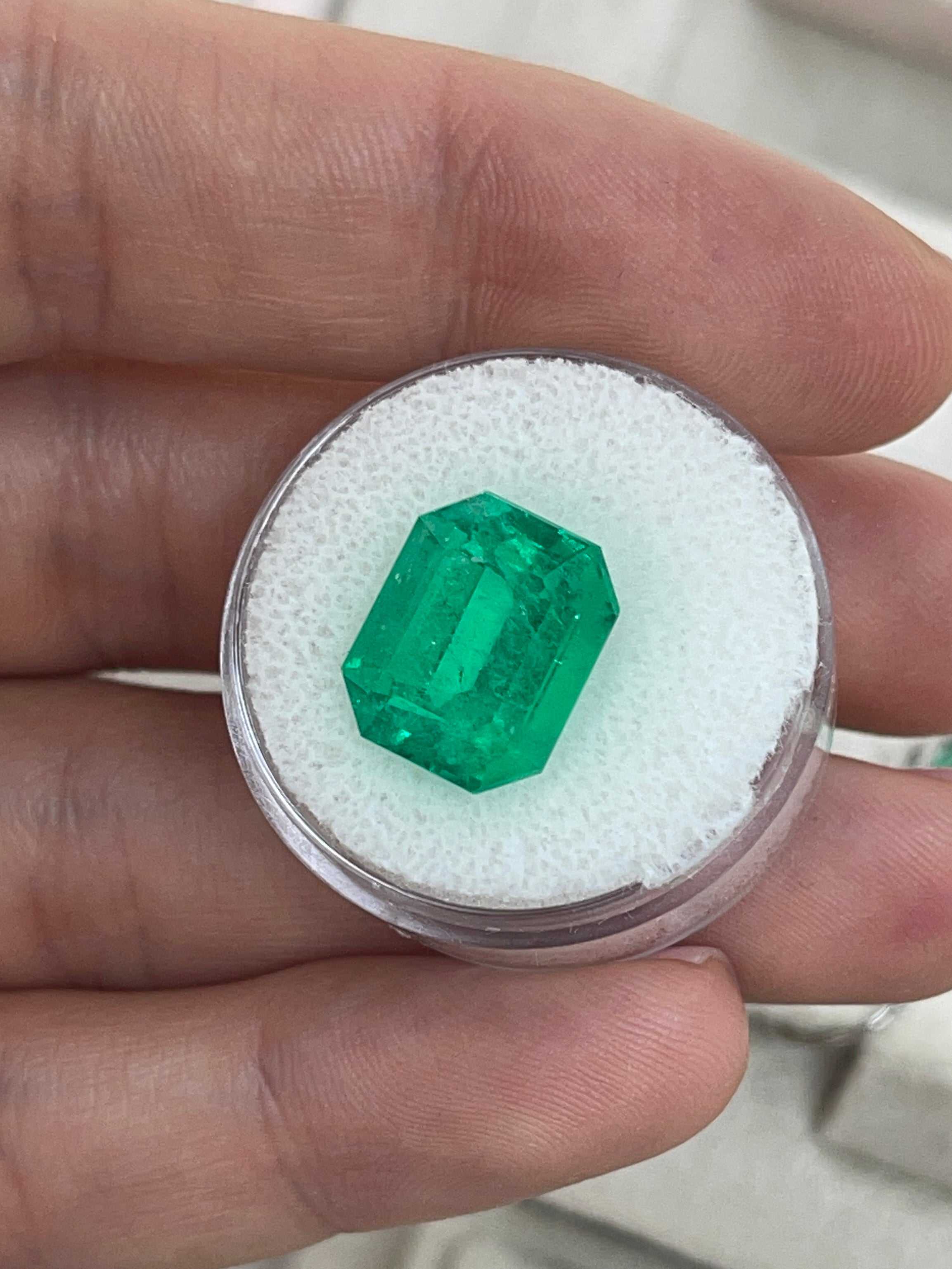 8.40 Carat 13x11 AAA+ Fine Loose Colombian Emerald-Emerald Cut - JR Colombian Emeralds