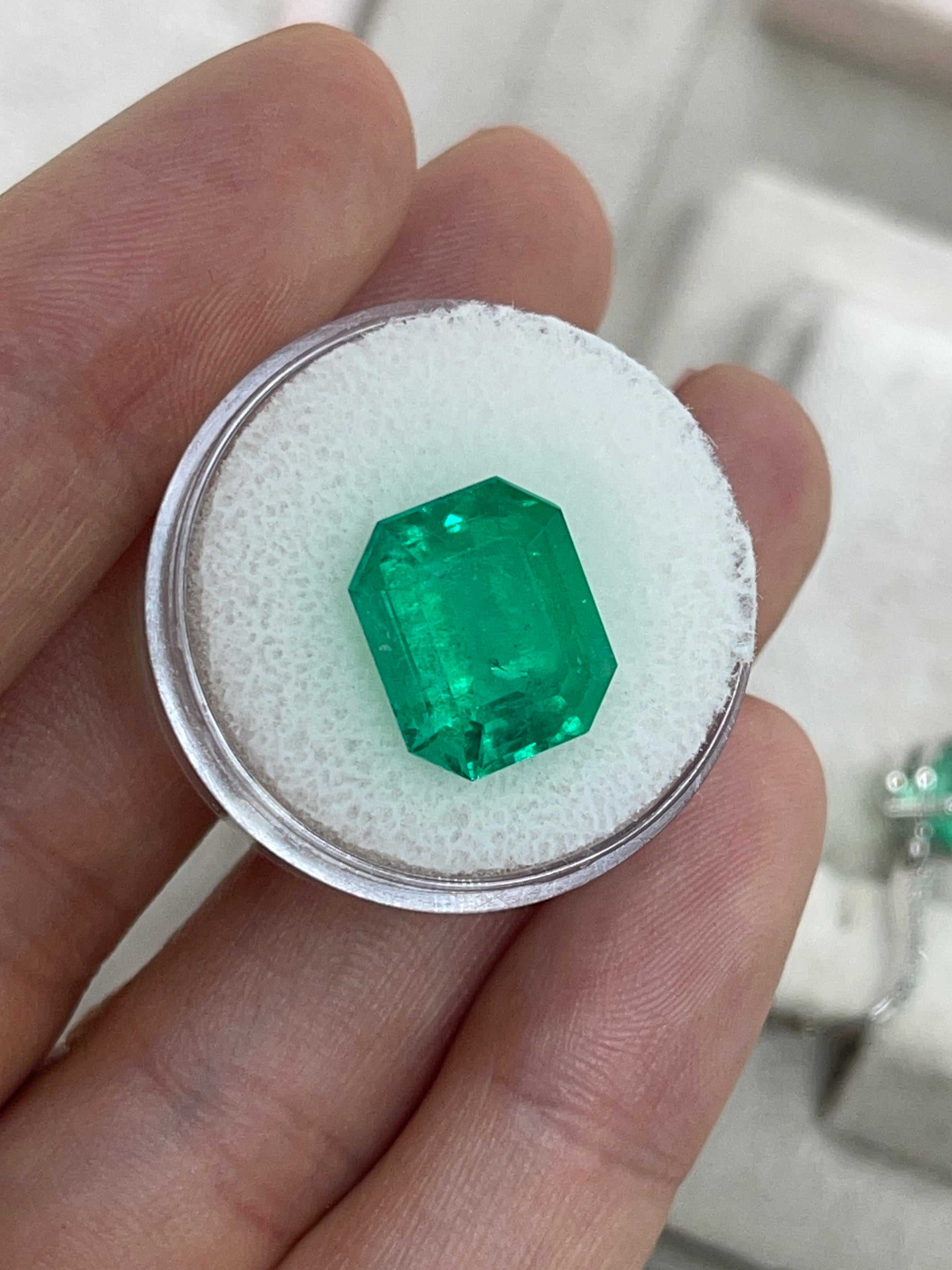 8.40 Carat 13x11 AAA+ Fine Loose Colombian Emerald-Emerald Cut - JR Colombian Emeralds