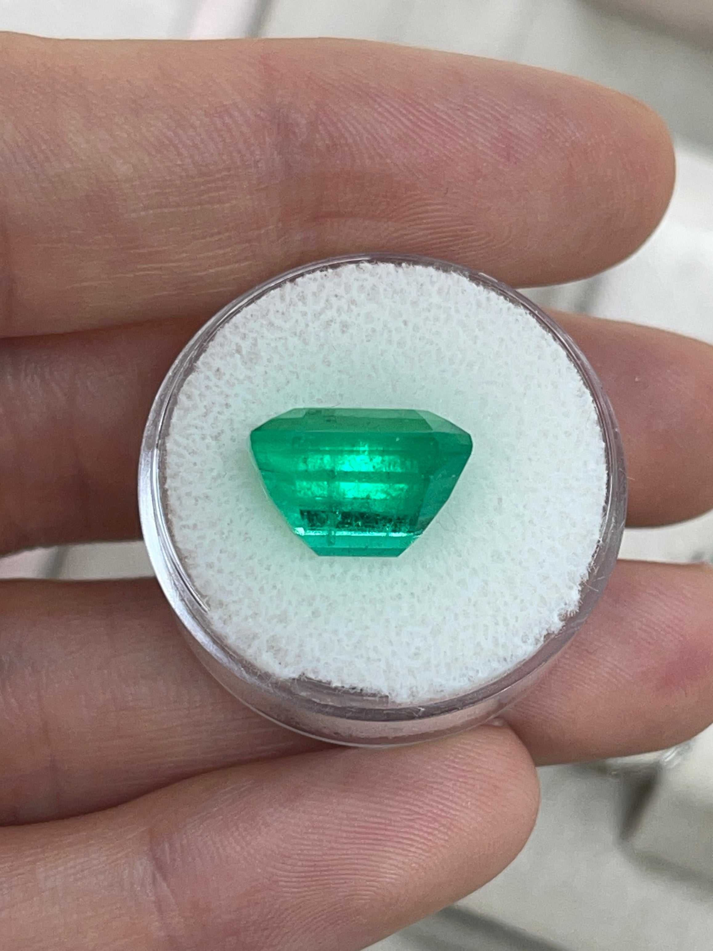 8.40 Carat 13x11 AAA+ Fine Loose Colombian Emerald-Emerald Cut - JR Colombian Emeralds
