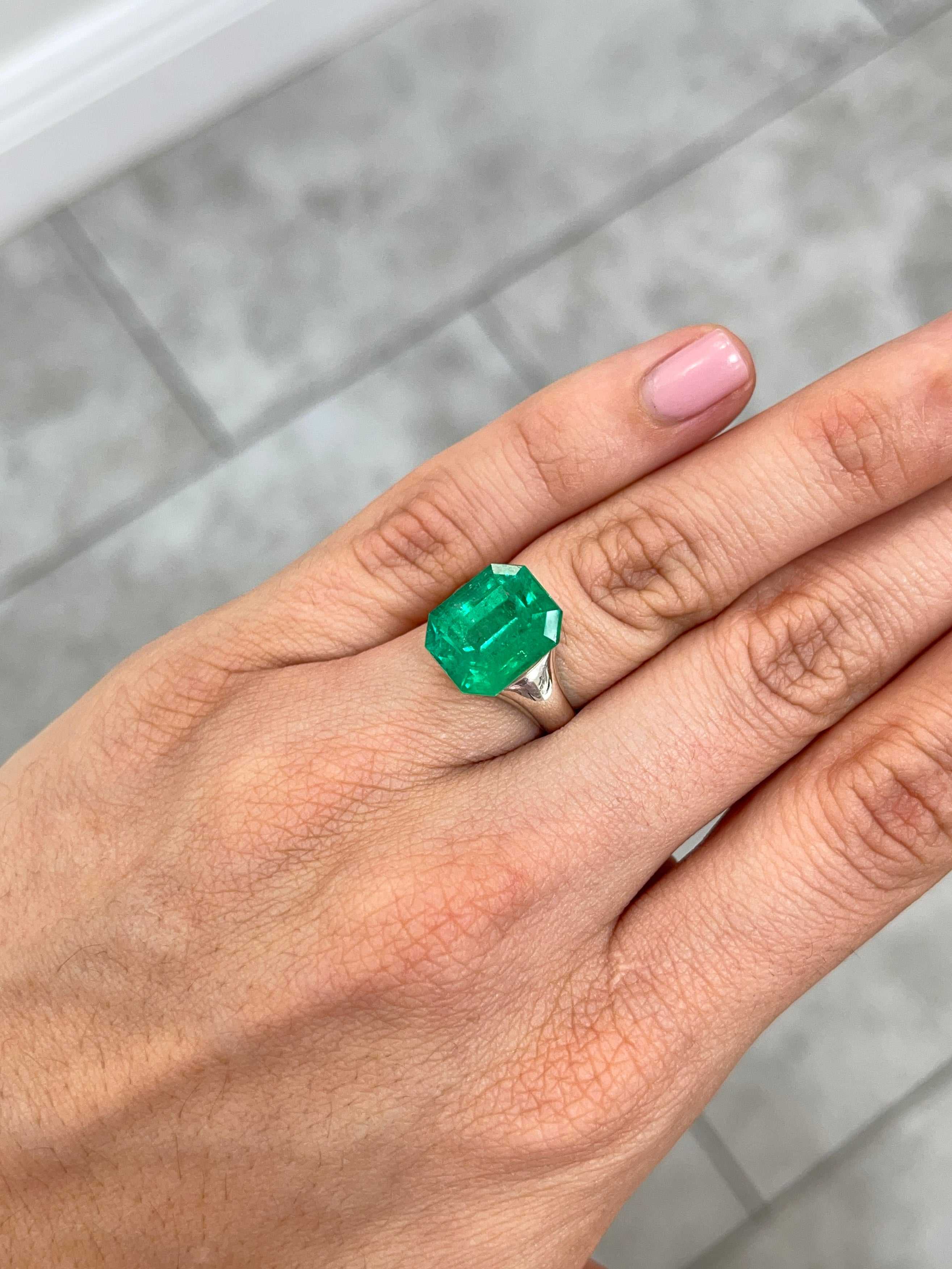 8.40 Carat 13x11 AAA+ Fine Loose Colombian Emerald-Emerald Cut - JR Colombian Emeralds