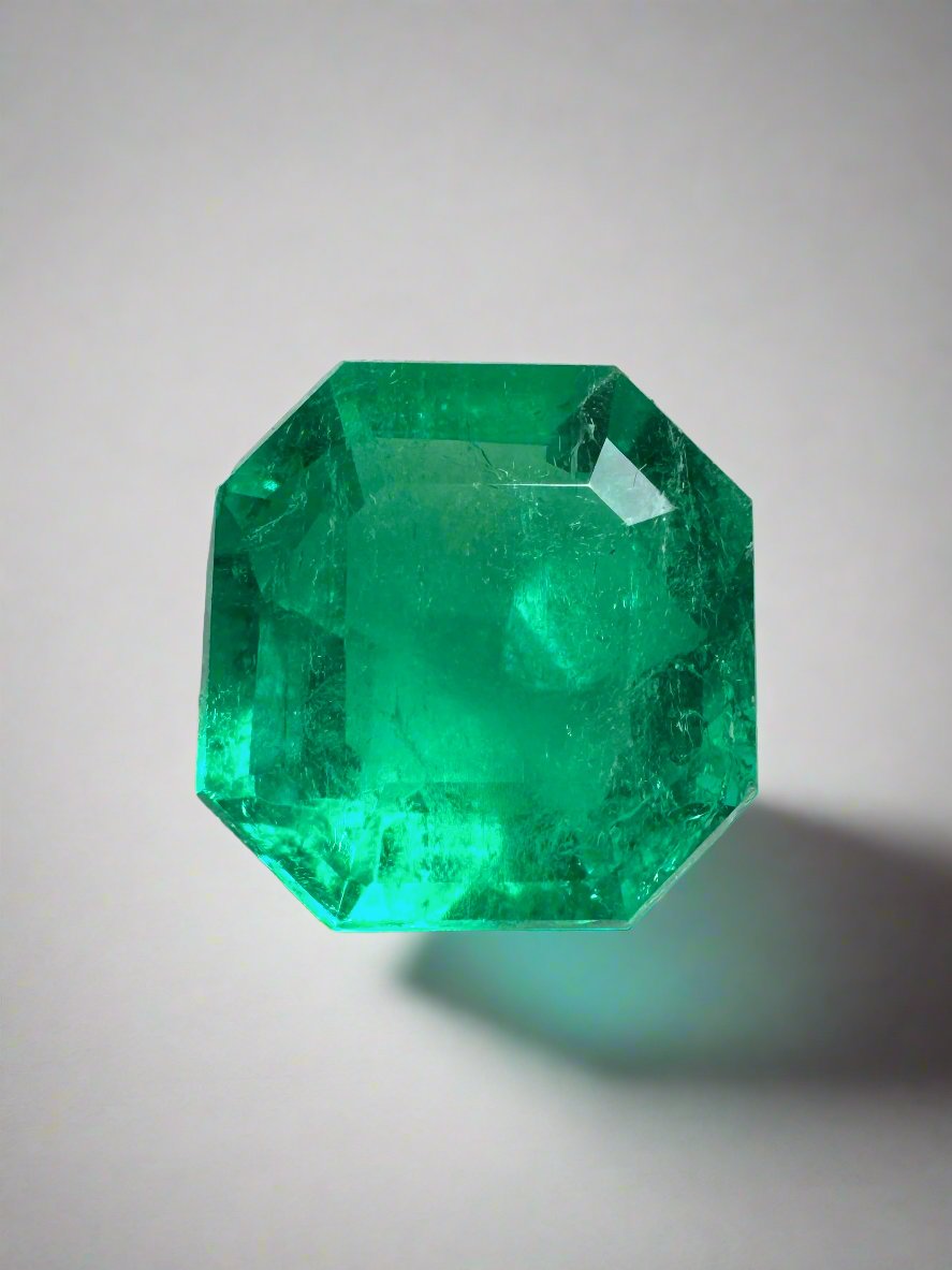 3.21 Carat 9.5x9.5 Octagonal Cut Green Natural Loose Colombian Emerald-Emerald Cut - JR Colombian Emeralds