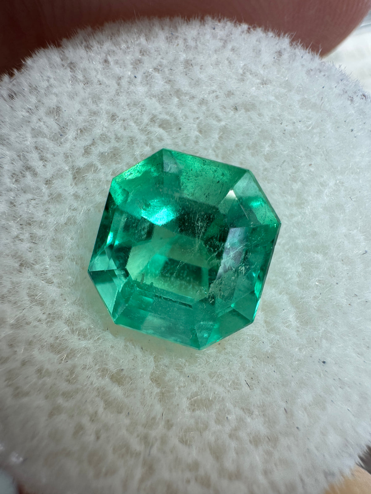 3.72 Carat 9x9 Gemmy Natural Loose Colombian Emerald-Asscher Cut