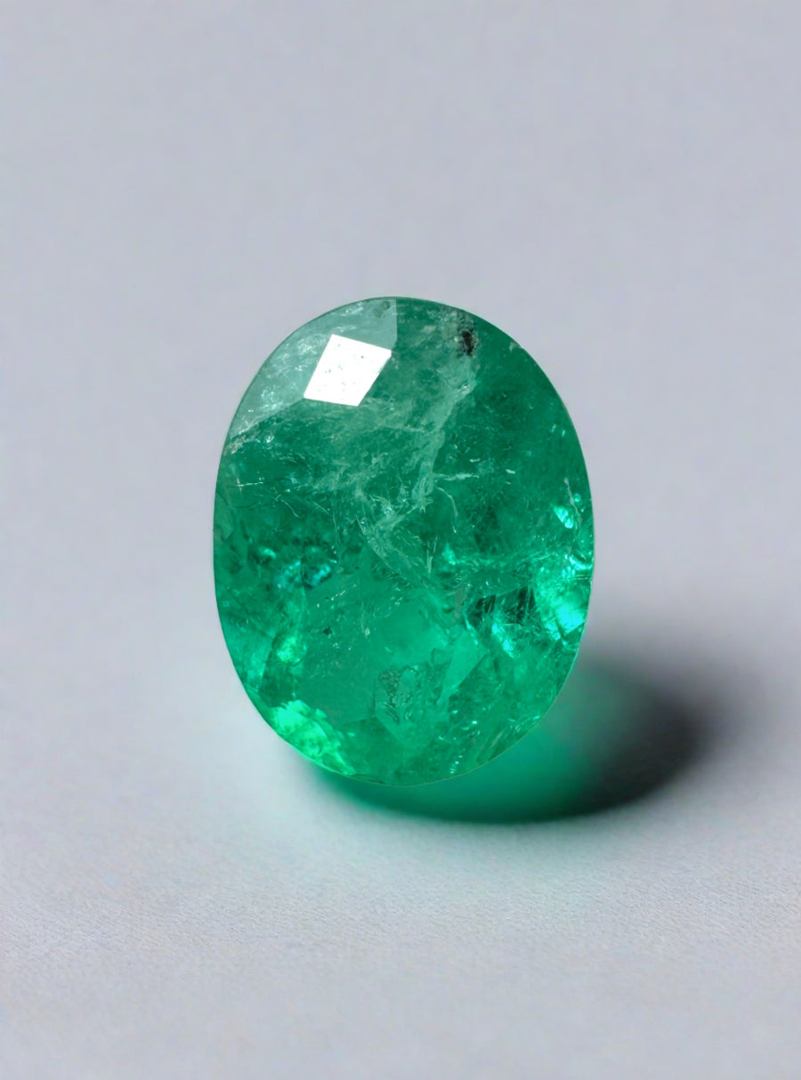 1.87 Carat 9x7 Medium Green Natural Loose Colombian Emerald-Oval Cut