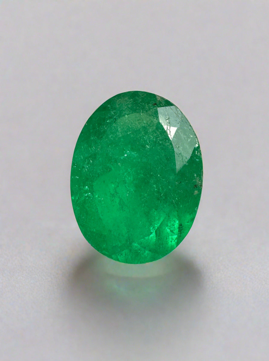 2.18 Carat 10.4x8.1 Rich Muzo Green Natural Loose Colombian Emerald-Oval Cut