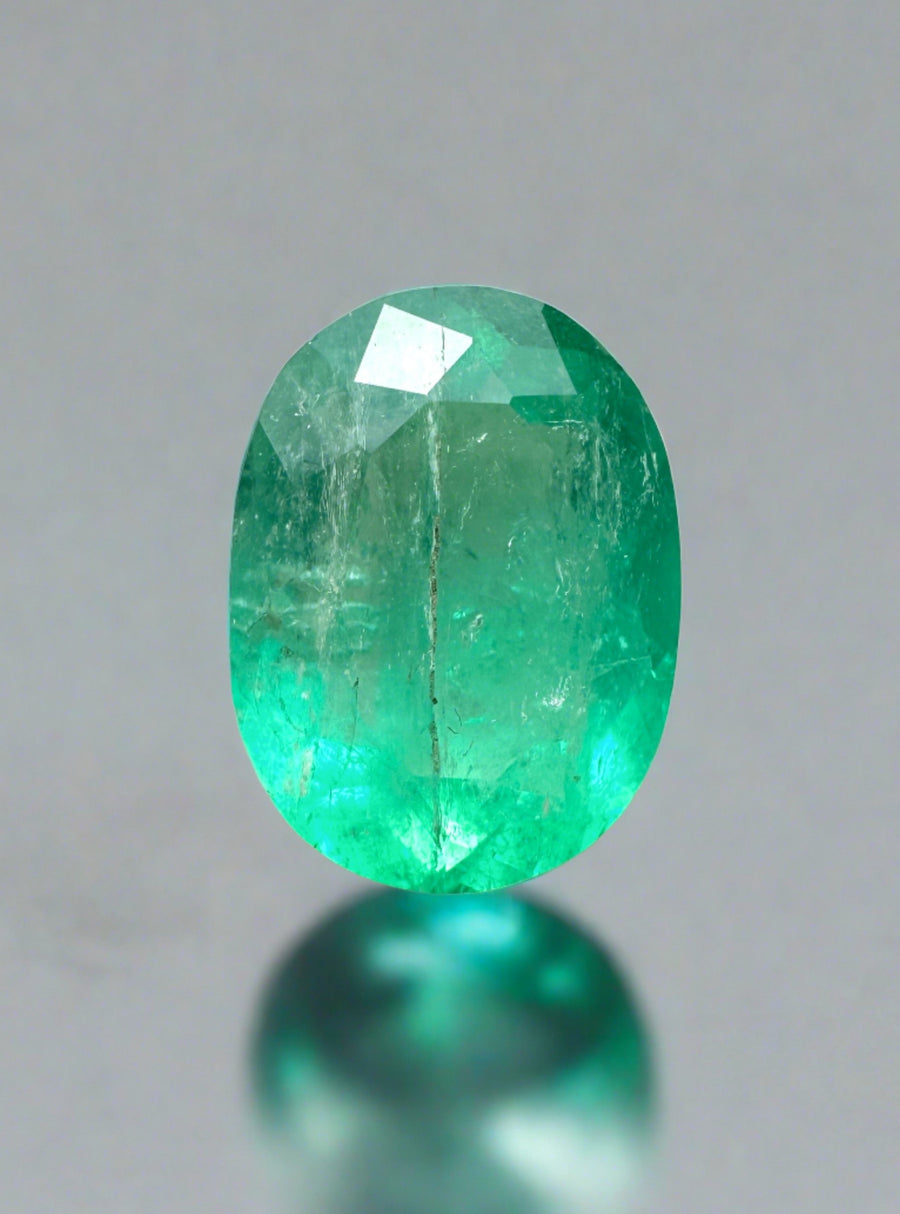 2.19 Carat 10x7 Green Natural Loose Colombian Emerald-Oval Cut
