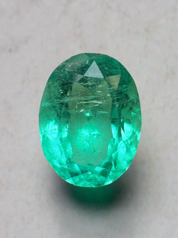 2.70 Carat 10x8 Bright Spring Green Natural Loose Colombian Emerald-Oval Cut