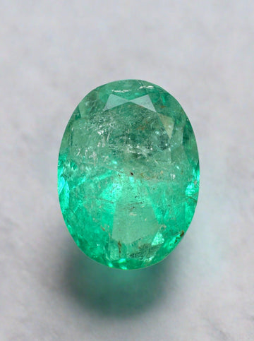 2.75 Carat Lightly Freckled Green Loose Colombian Emerald-Oval Cut