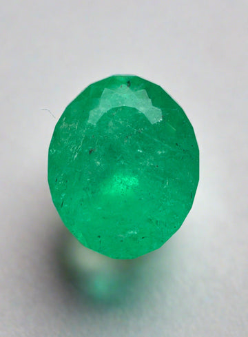 2.79 Carat Medium Green Natural Loose Colombian Emerald-Oval Cut