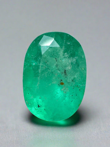 2.95 Carat 11.3x8 Freckled Medium Green Loose Colombian Emerald-Oval Cut