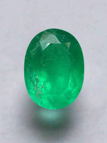 3.46 Carat Neon Green Natural Loose Colombian Emerald-Oval Cut