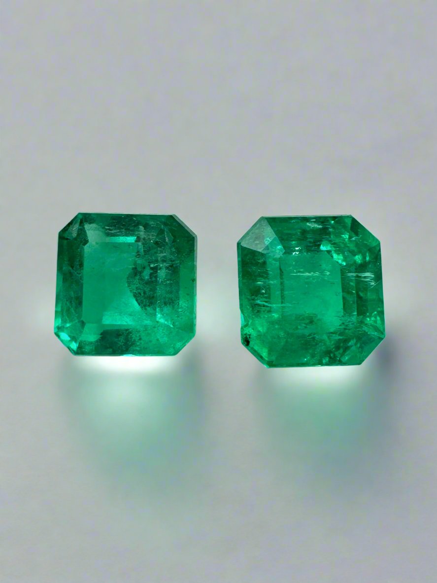 2.19tcw 6x6 AAA Matching Muzo Green Loose Colombian Emeralds-Asscher Cut - JR Colombian Emeralds
