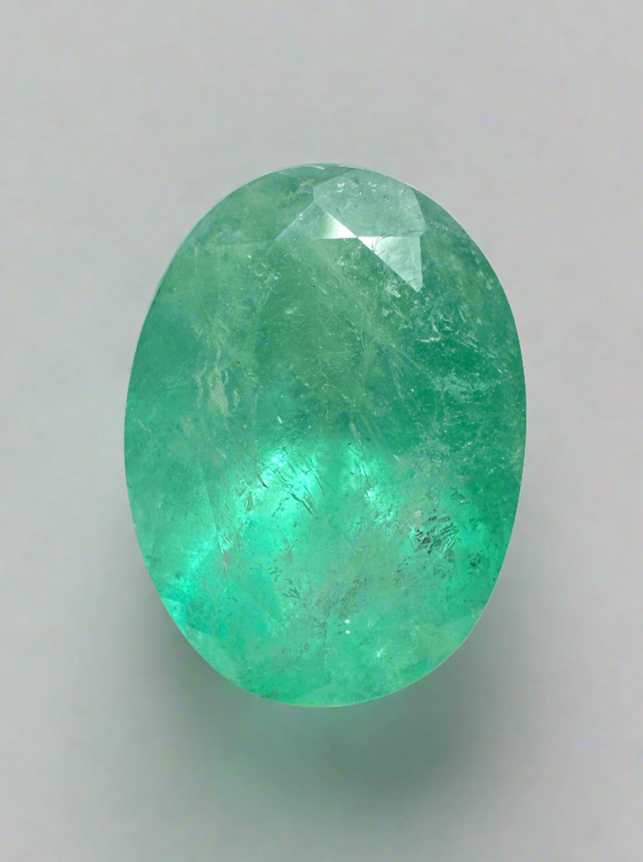 4.81 Carat Pastel Bluish Green Natural Loose Colombian Emerald-Oval Cut