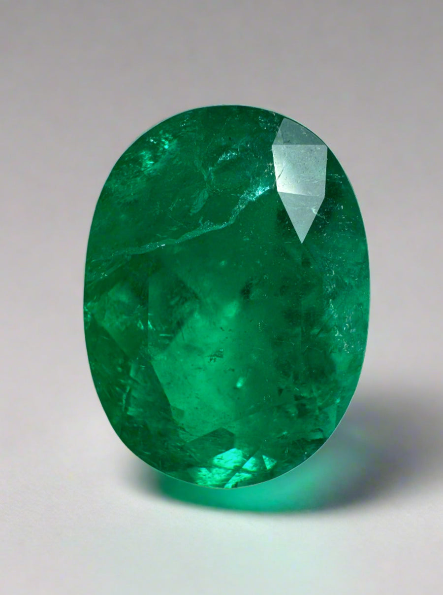 5.07 Carat Certified 13x10 Vivid Muzo Green Natural Loose Colombian Emerald-Oval Cut