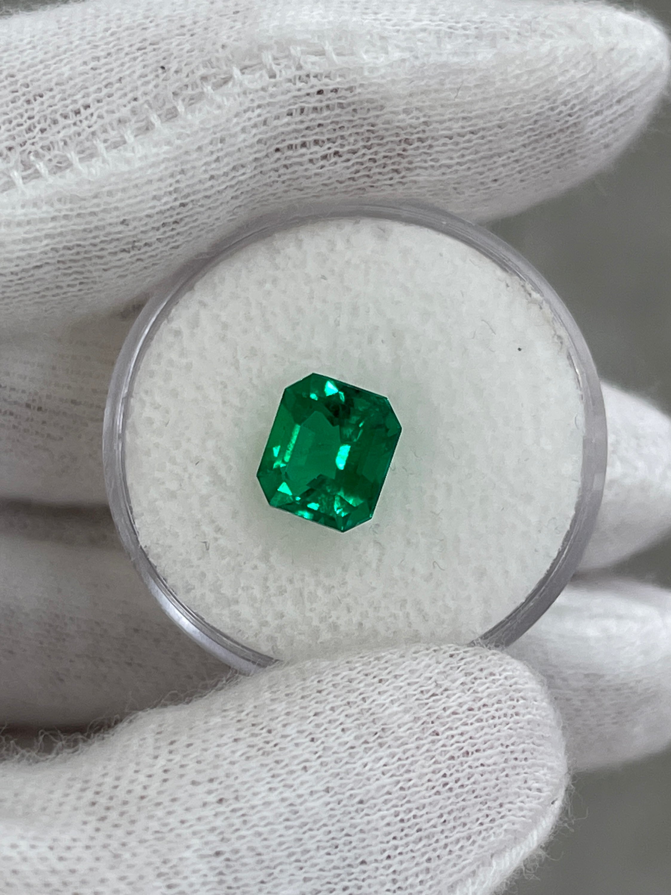 1.99 Carat 8x7 AAA+ Minor Oil Natural Loose Colombian Emerald-Emerald Cut - JR Colombian Emeralds