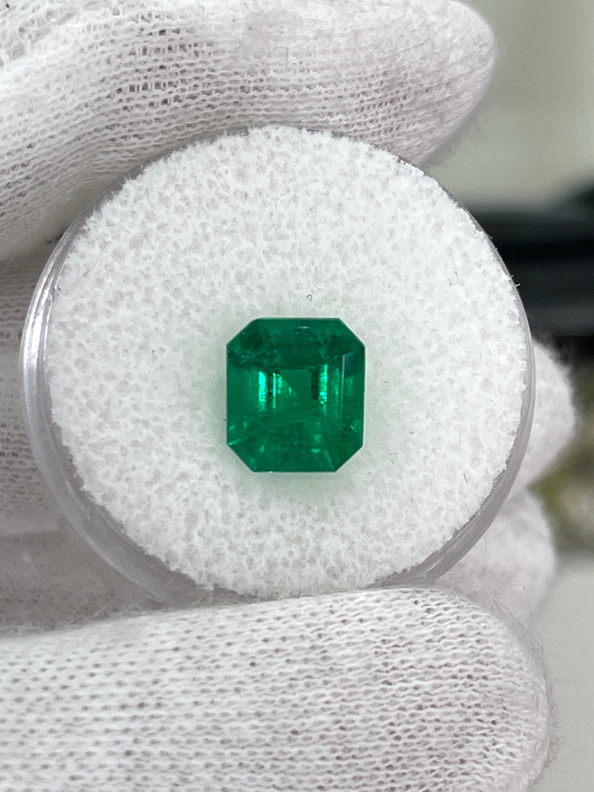 2.23 Carat 9x8 Vivid Green Chunky Emerald Cut Loose Colombian Emerald - JR Colombian Emeralds