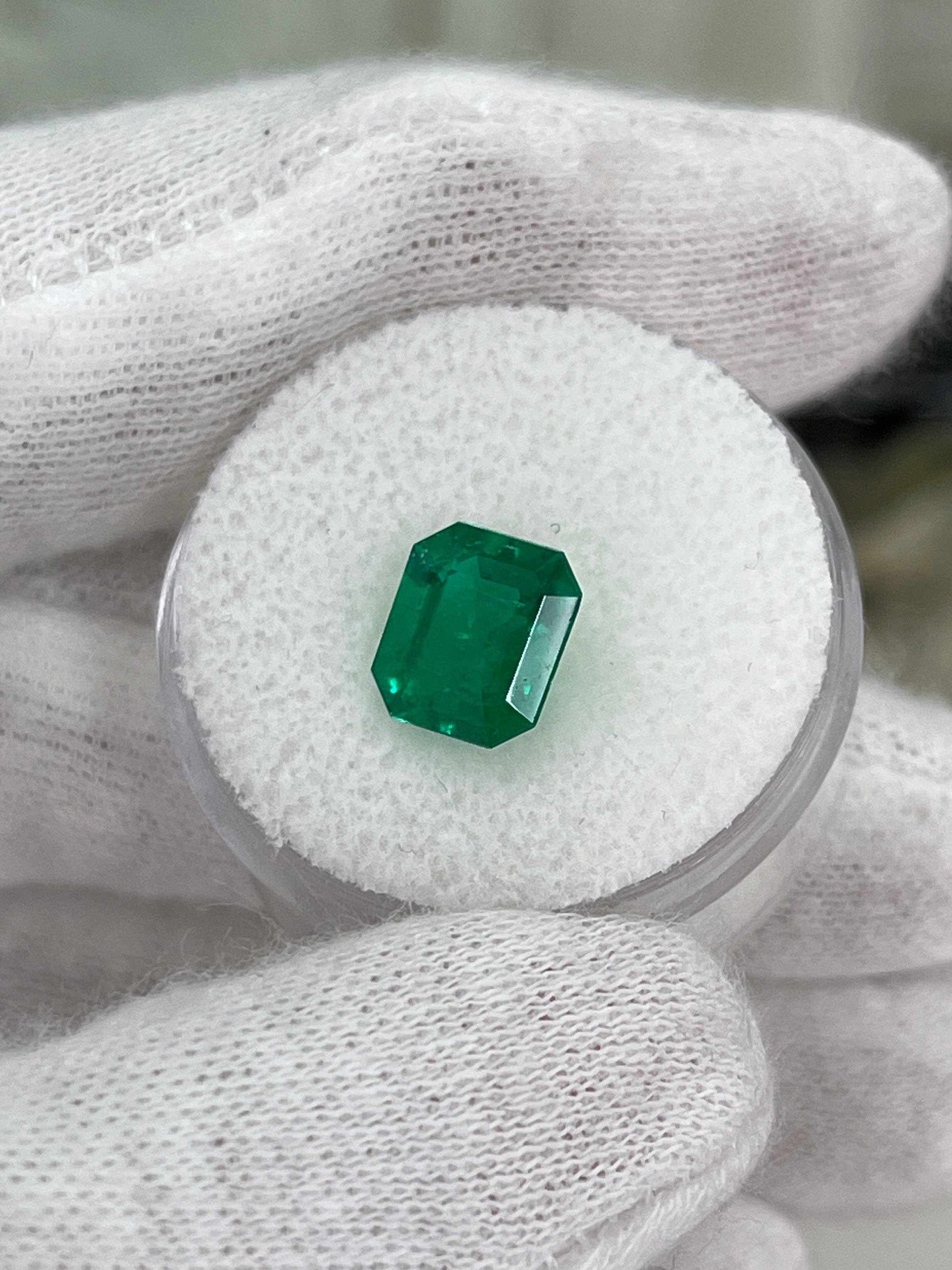 2.23 Carat 9x8 Vivid Green Chunky Emerald Cut Loose Colombian Emerald - JR Colombian Emeralds